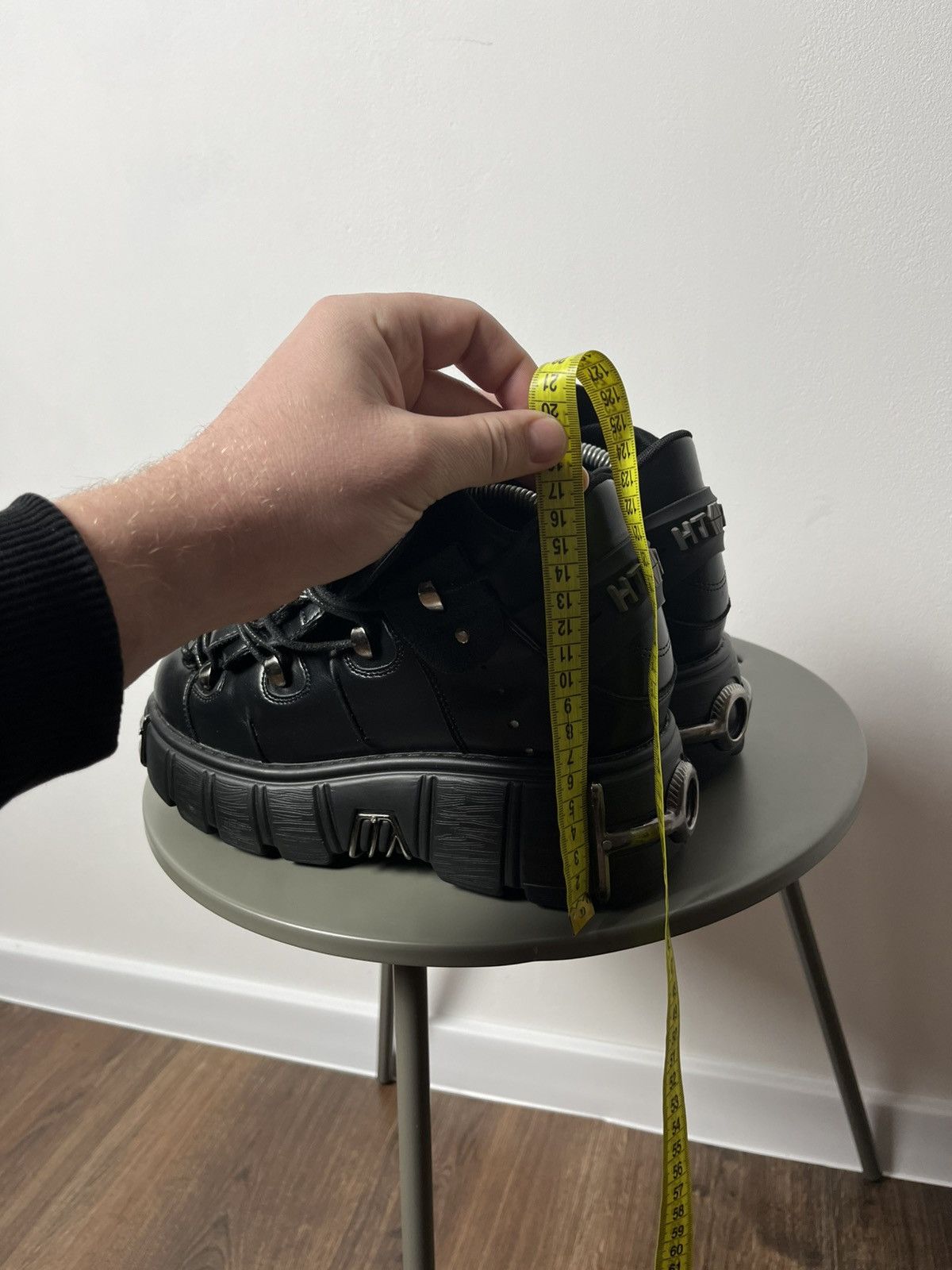 Japanese Brand Black Punk Platform Shoes Boots with Chains Buckles Y2K Vibe Size US 9 / EU 42 - 8 Thumbnail