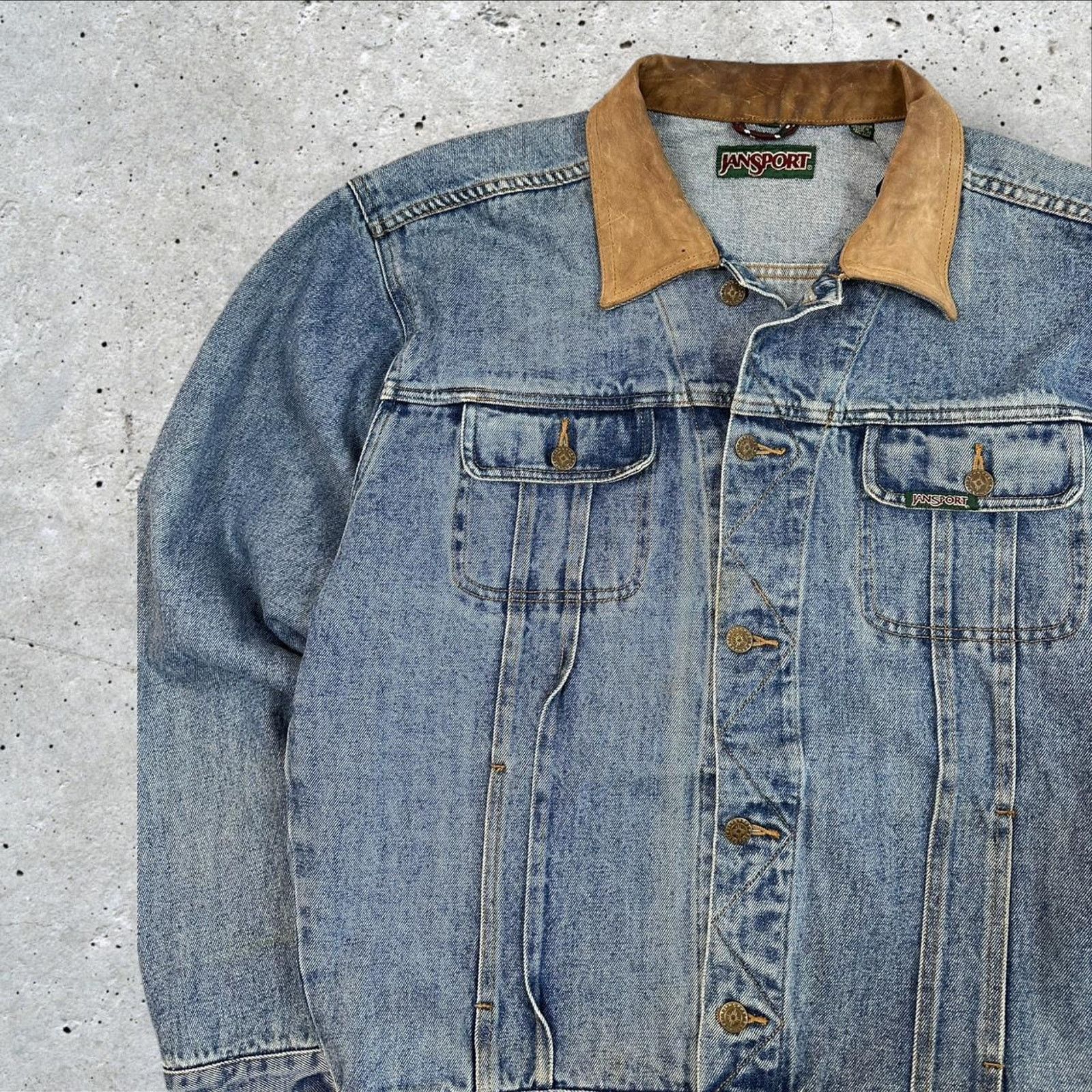 Jansport × Vintage Vintage Jansport Denim Trucker Jacket Size US L / EU 52-54 / 3 - 2 Thumbnail