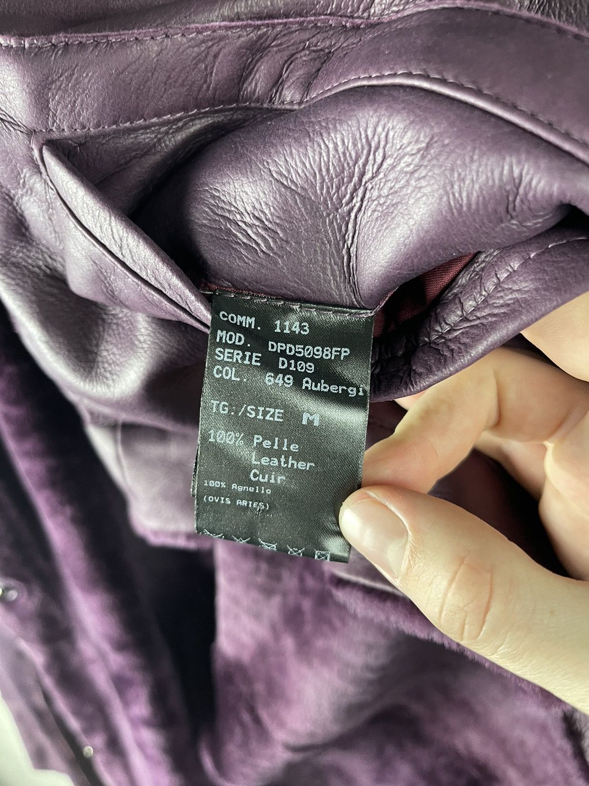 Drome DROMe Italian Shearling & Lambskin Leather Coat Aubergine Size M / US 6-8 / IT 42-44 - 12 Thumbnail