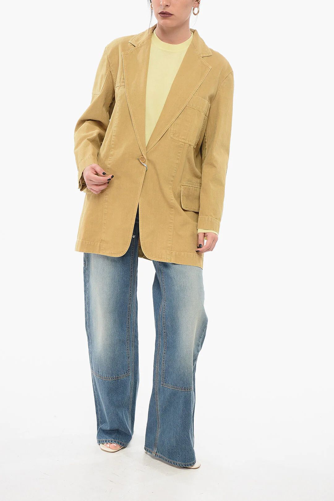 Max Mara og1mm0426 Canvas Jacket in Yellow Size S / US 4 / IT 40 - 4 Thumbnail