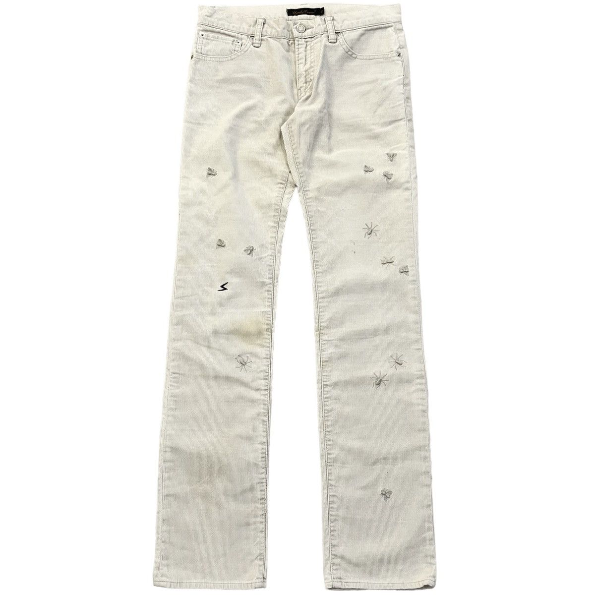 image of Undercover Aw06 Guruguru Bbv Bug/insect White Corduroy Pants, Men's (Size 30)