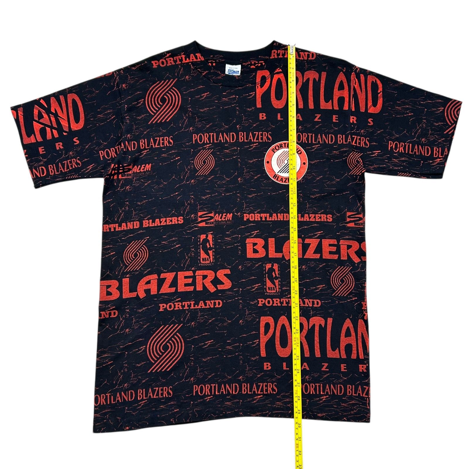 NBA VTG 90s PORTLAND TRAIL BLAZERS SALEM SPORTSWEAR AOP T-SHIRT Size US L / EU 52-54 / 3 - 6 Thumbnail
