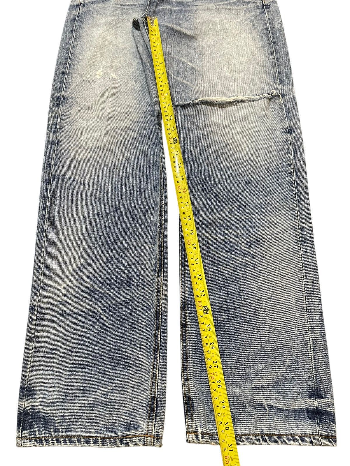 Sugar Cane Vintage Japanese Brand Blue Faded Wash Distress Loose Jeans Size US 30 / EU 46 - 14 Thumbnail