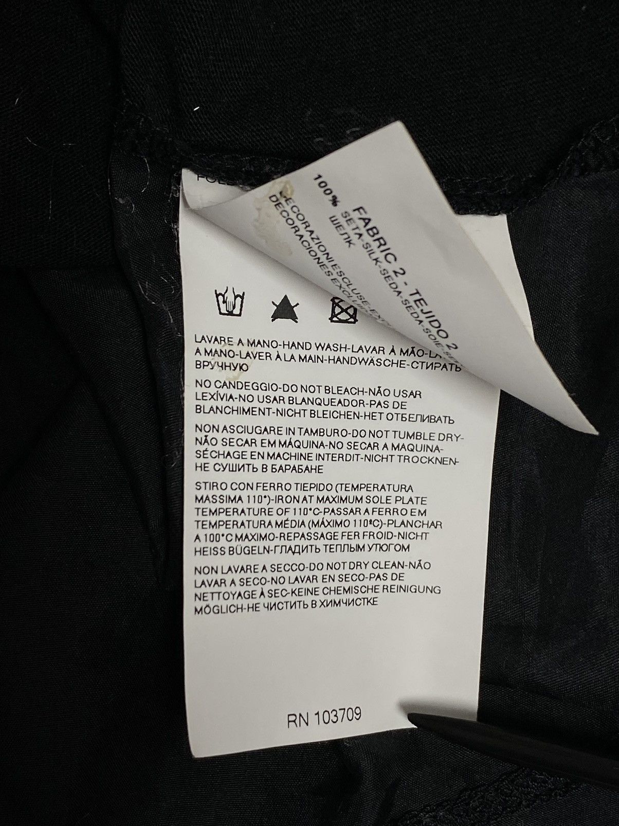 Armani Armani Jeans Black Mixed-Fabric Top XS Modal Front Silk Back Size XS / US 0-2 / IT 36-38 - 20 Thumbnail