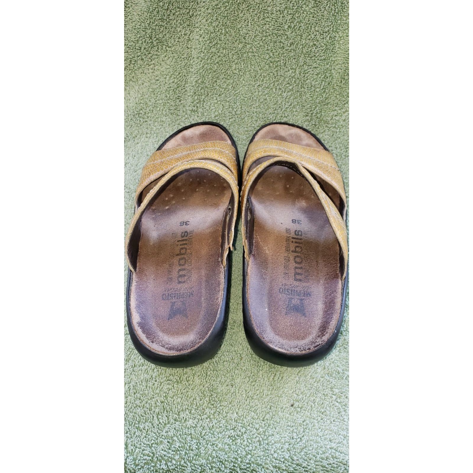 Mephisto Mephisto Mobils Uluria Wedge Slide Sandal US7.5 EU38 Tan Leather Womens Shoes Size US 8 / IT 38 - 5 Thumbnail