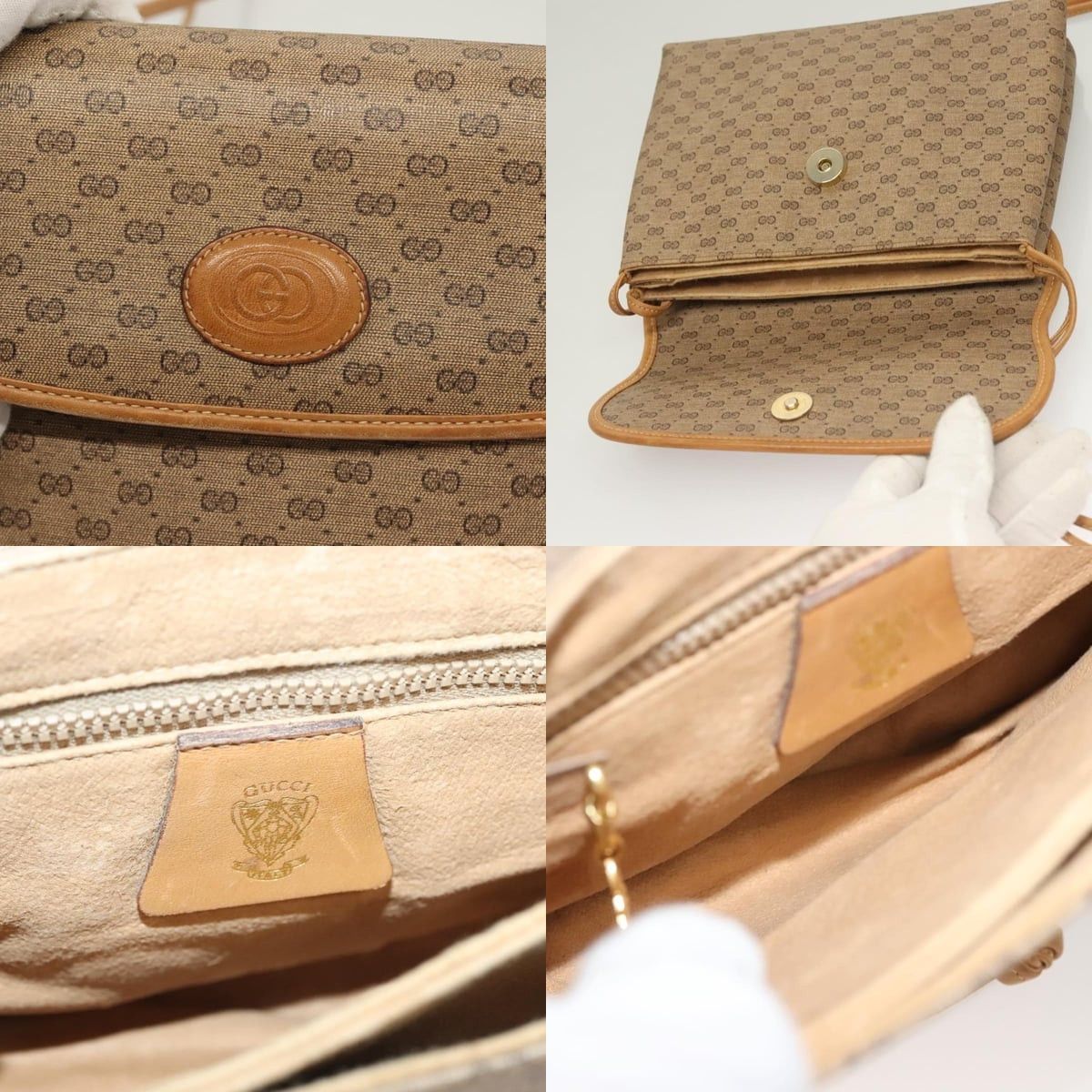 Gucci GUCCI Micro GG Supreme Shoulder Bag Pvc Beige Gold 49 001 Size ONE SIZE - 11 Thumbnail