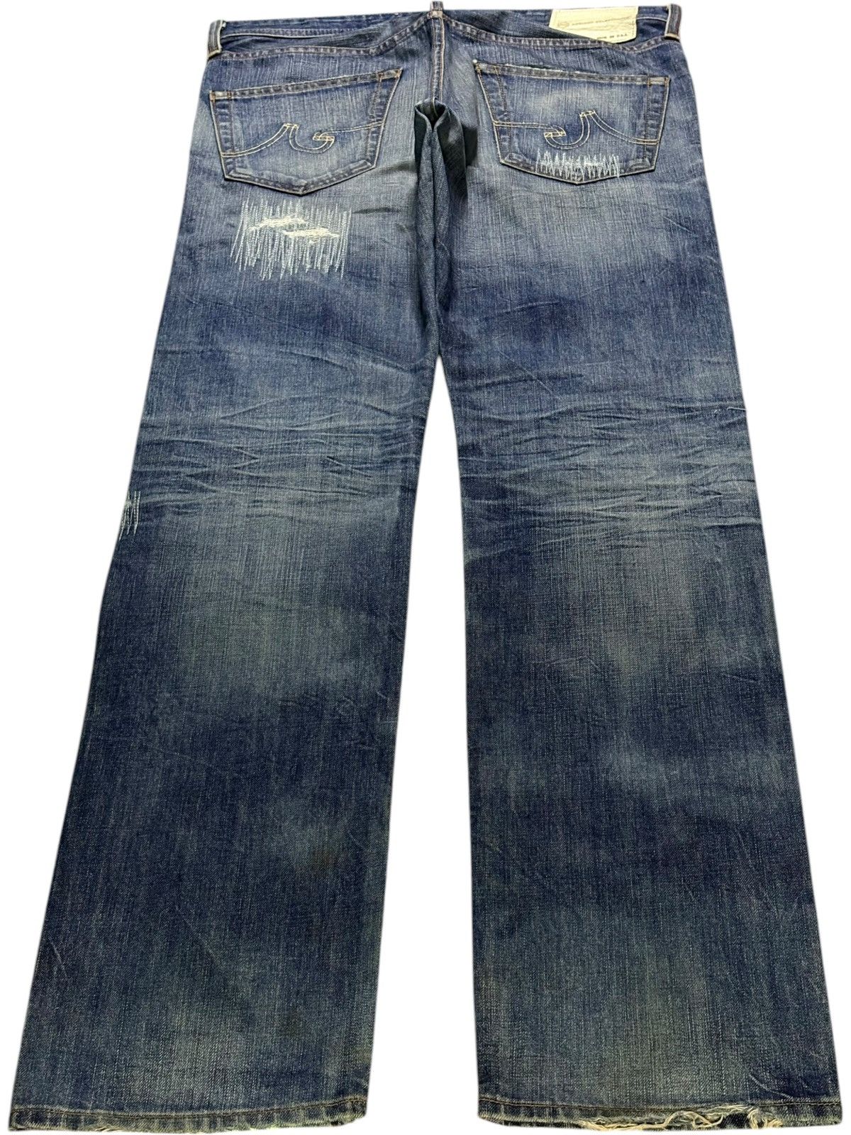 AG Adriano Goldschmied Vintage Adriano Goldscmied Mud Wash Sashiko Style Jeans Size US 35 - 2 Thumbnail