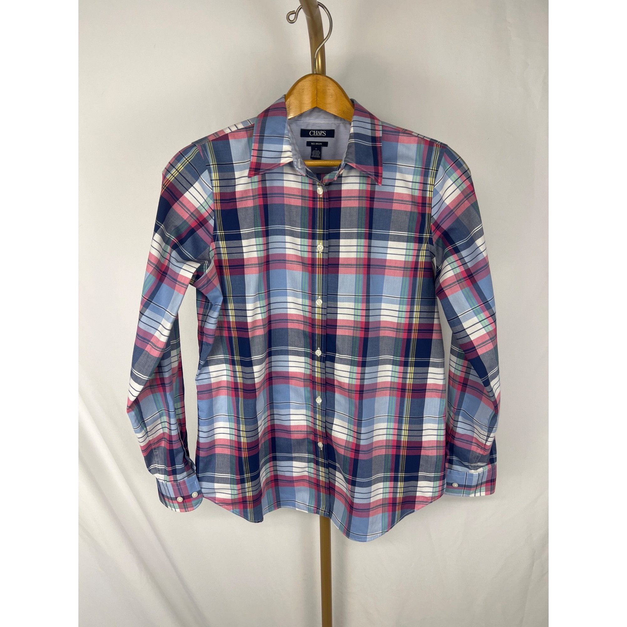Chaps Chaps women’s No Iron M Medium Plaid Button-Down Shirt 100% Size M / US 6-8 / IT 42-44 - 1 Thumbnail