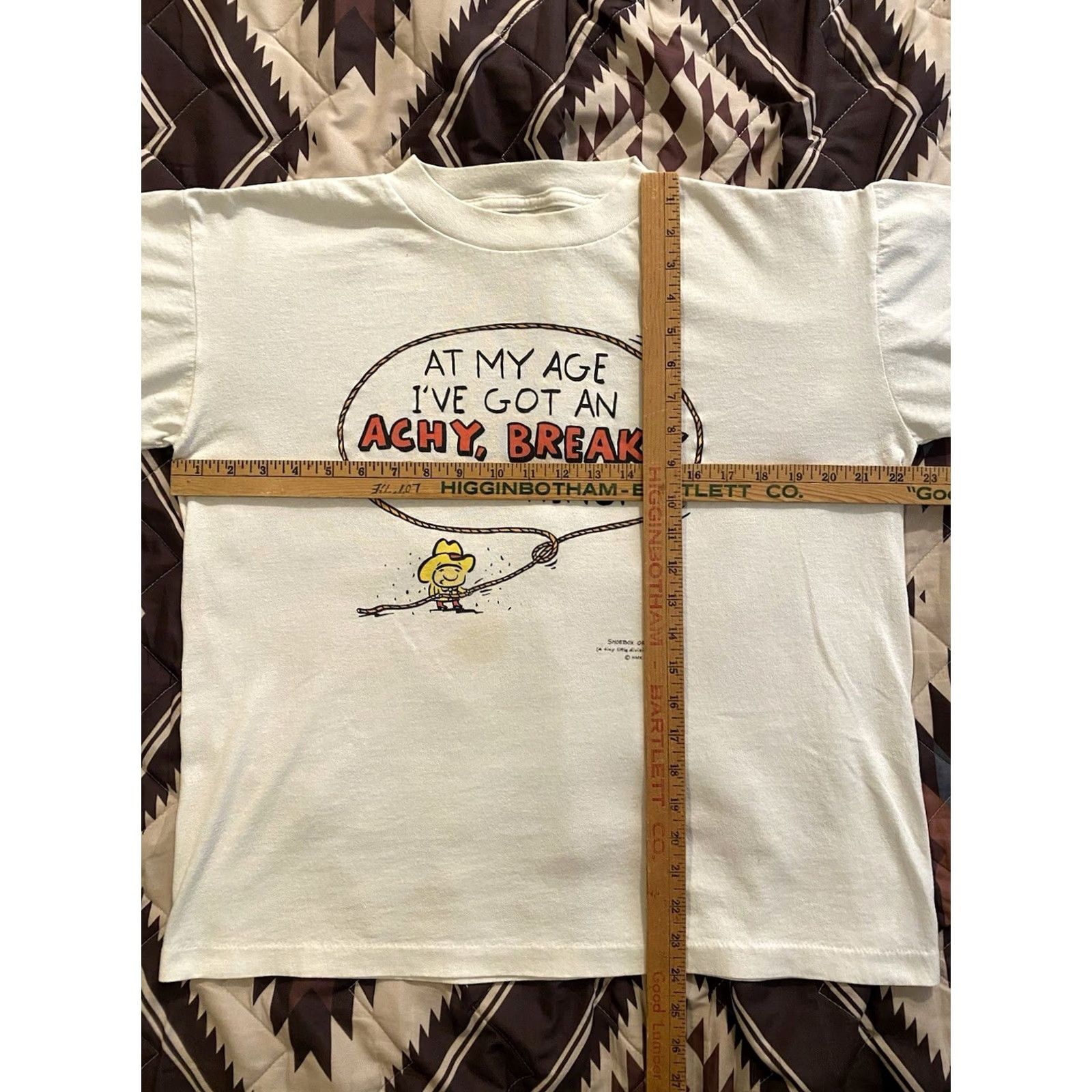 Vintage VINTAGE Unbranded Shirt Mens XL White Cotton Knit Crew Neck Short Sleeve Graphic Print Stitch Cartoon Funny Western Shoebox Greetings Boxy Size US XL / EU 56 / 4 - 3 Thumbnail