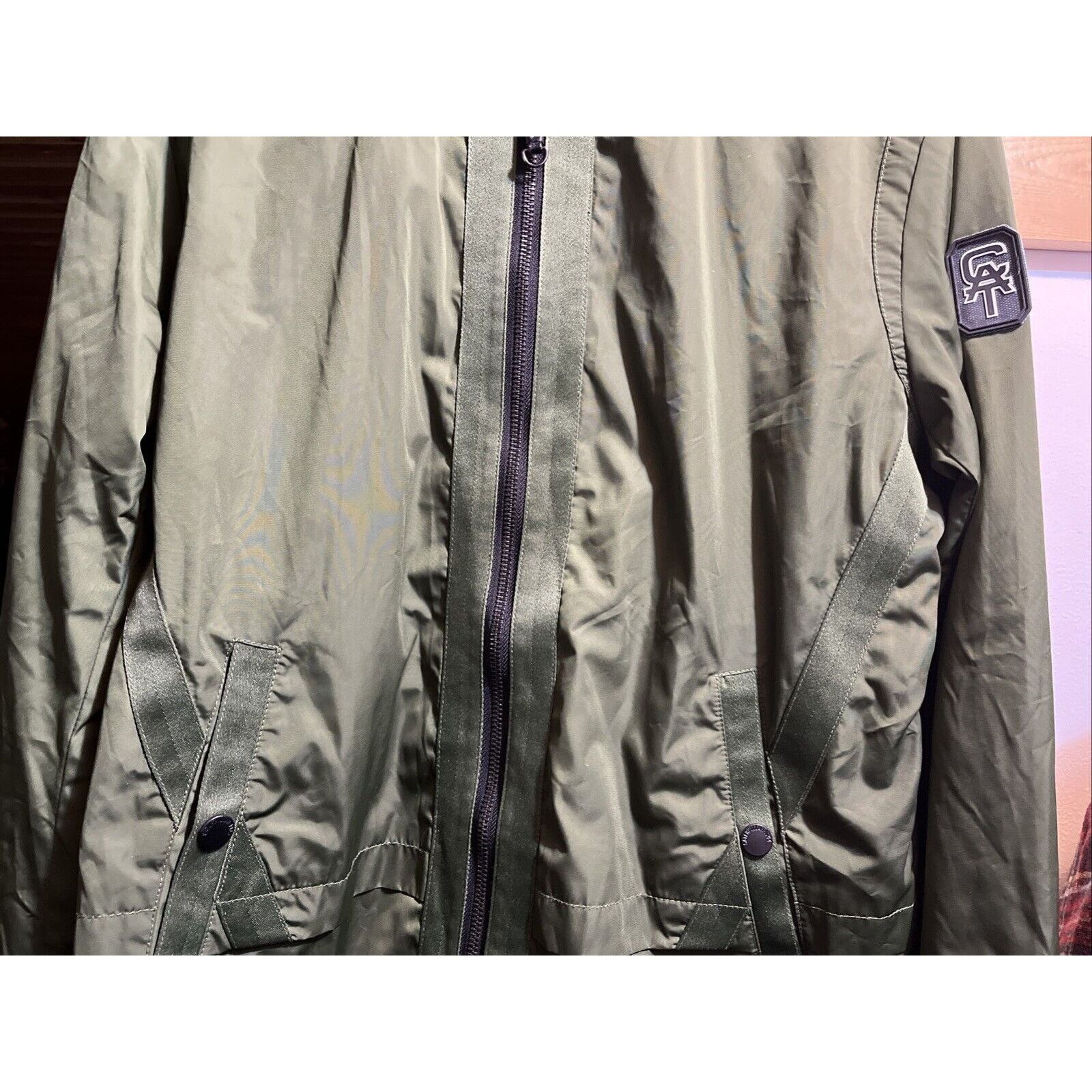 Caterpillar Caterpillar Mens L Green Polyester Jacket LS Zip Windbreaker Size US L / EU 52-54 / 3 - 6 Thumbnail