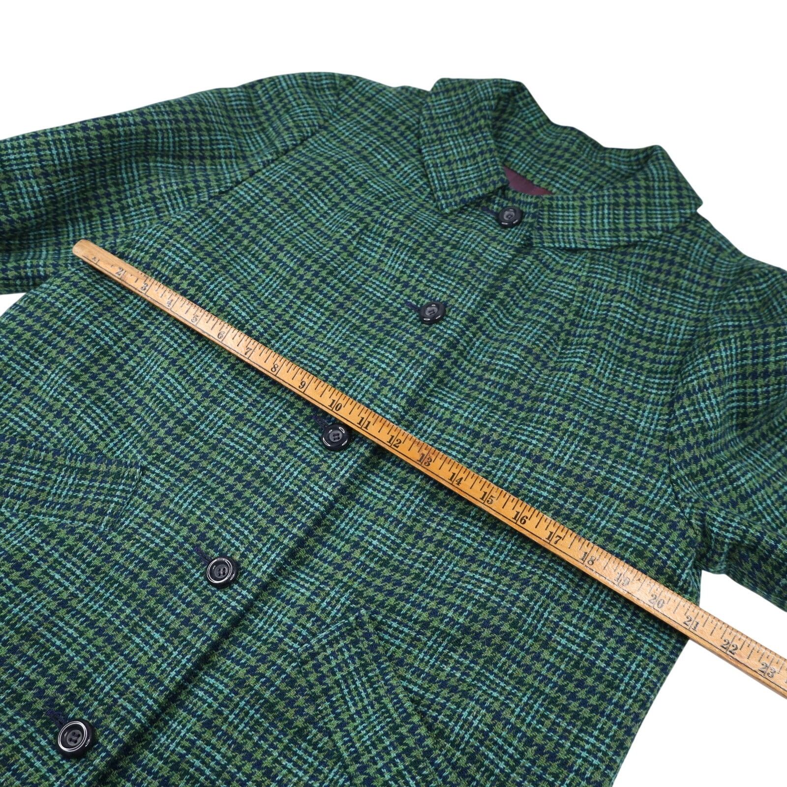 Pendleton × Vintage Vintage Pendleton Houndstooth Wool Satin Lined Overcoat Size L / US 10 / IT 46 - 5 Thumbnail