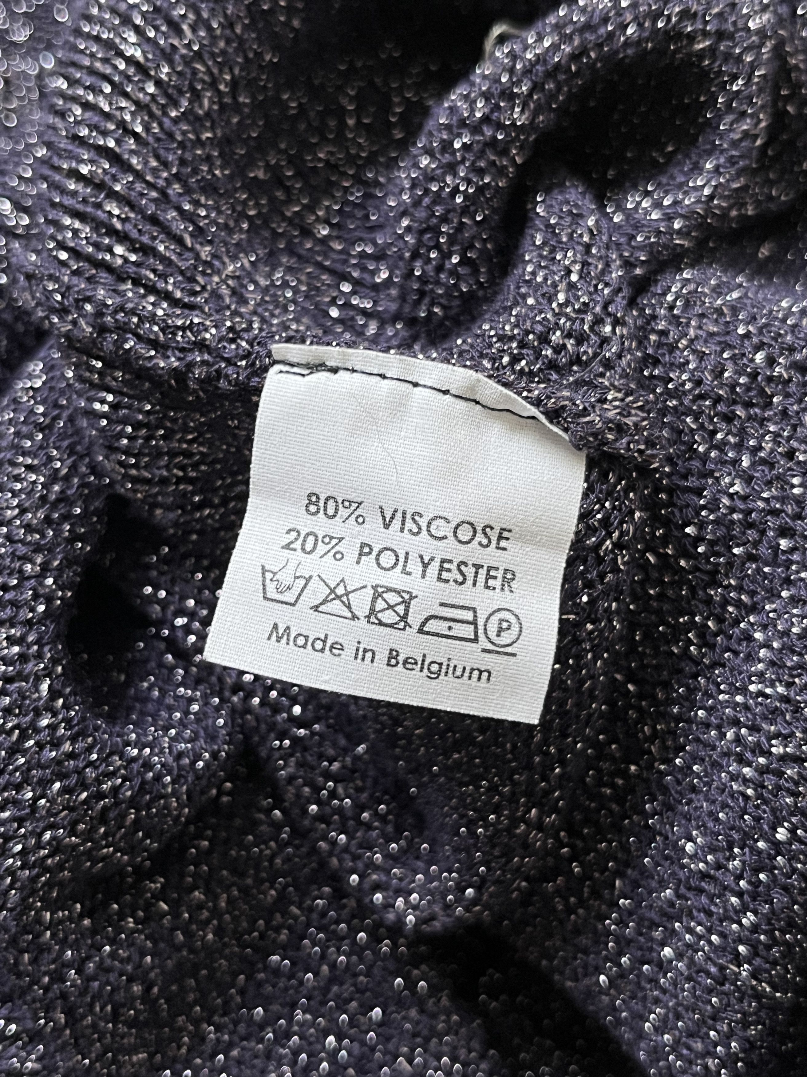 Dries Van Noten Dries van Noten navy sparkly metallic knit sweater Size S / US 4 / IT 40 - 4 Thumbnail