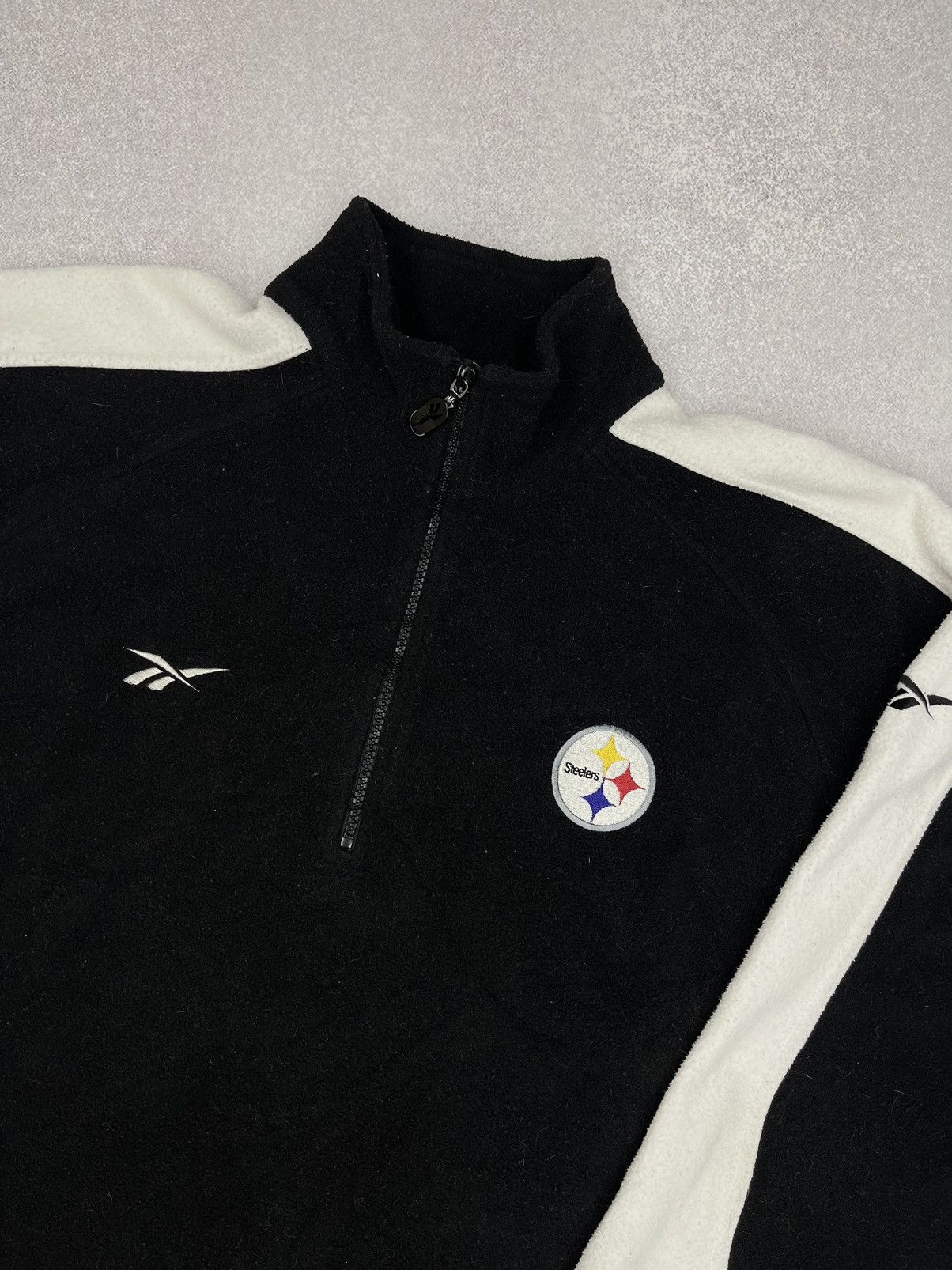 Reebok Vintage Reebok NFL Steelers Pro Line Fleece Jacket Black Y2K Size US XL / EU 56 / 4 - 3 Thumbnail