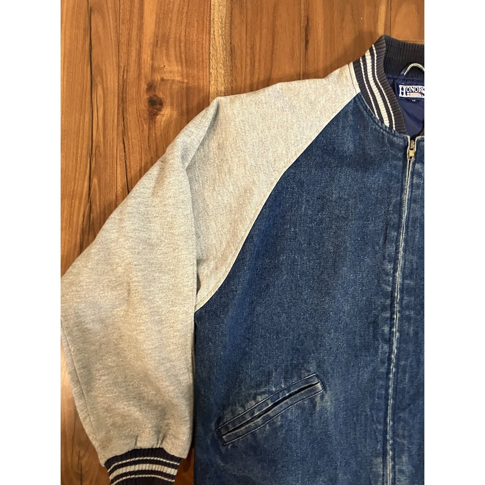 Starter Vtg Honors Sport Jacket Mens Medium Blue Varsity Denim Zip Size US M / EU 48-50 / 2 - 5 Thumbnail