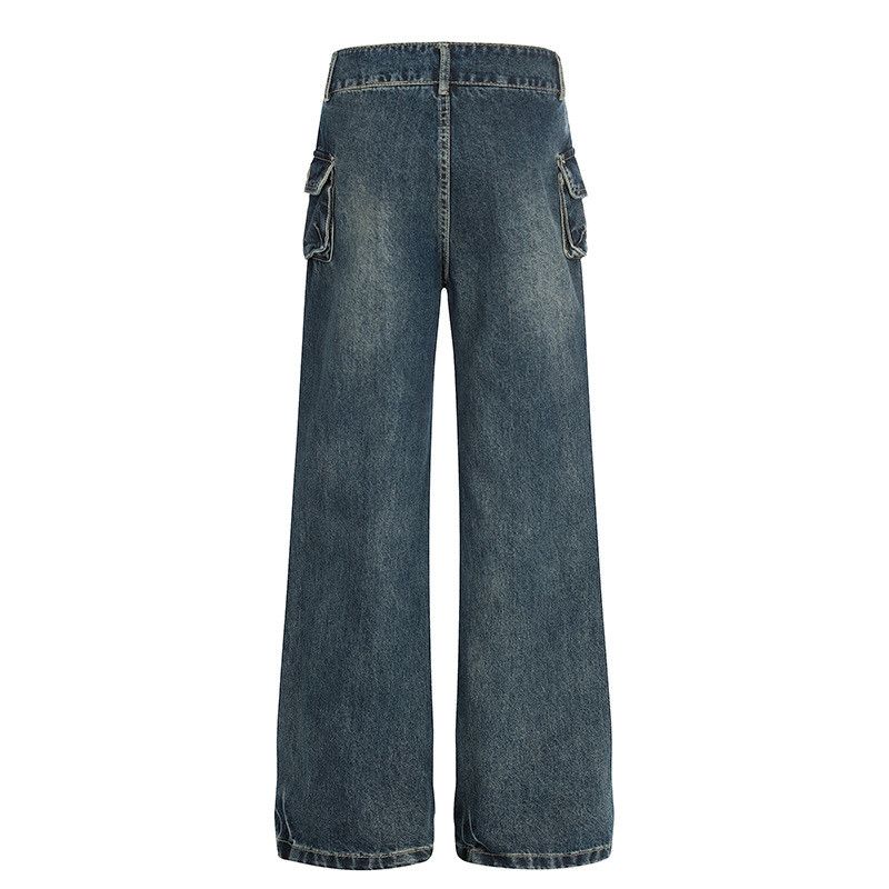 Vintage American Style Washed Distressed and Ripped Cargo Jeans Size US 32 / EU 48 - 2 Thumbnail