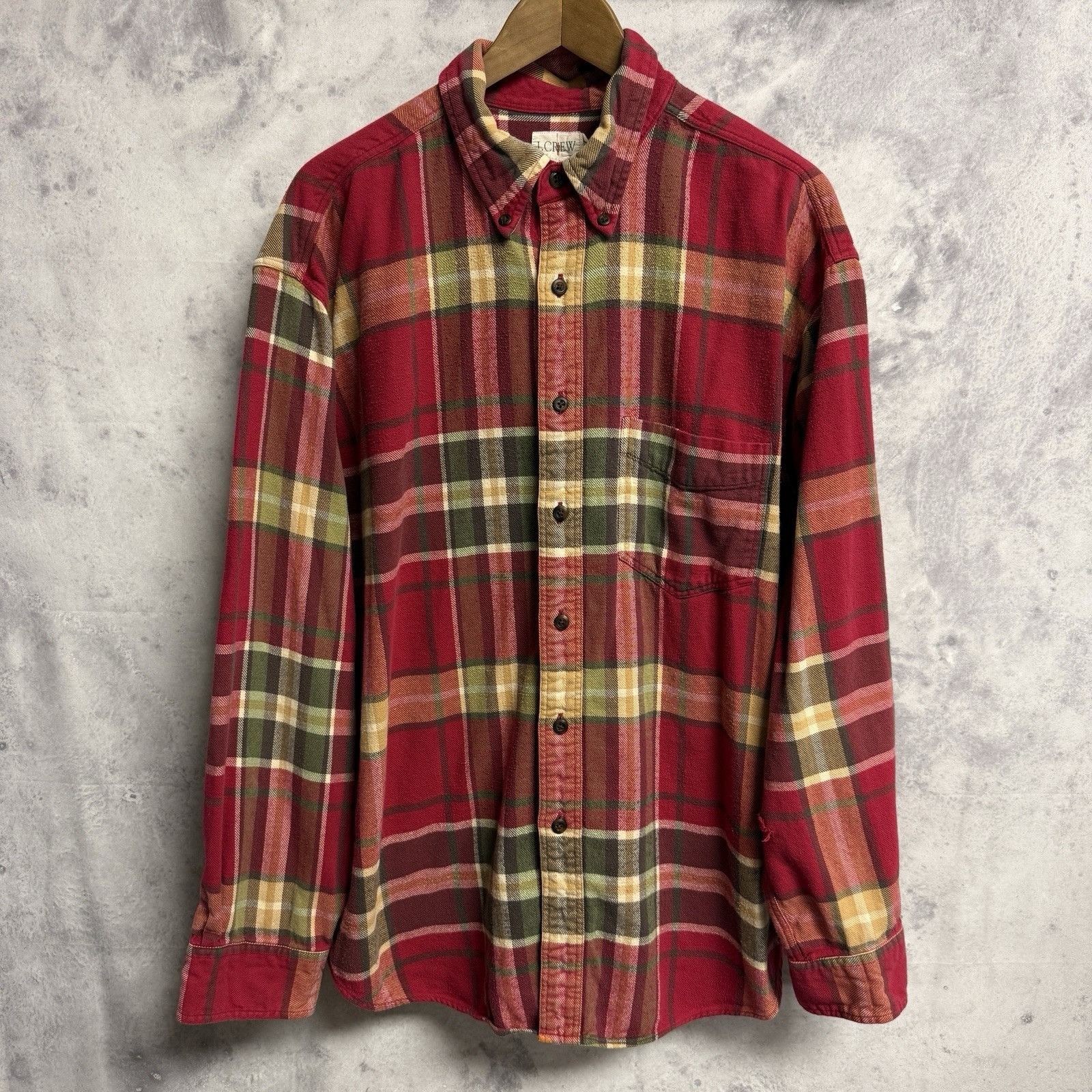 J.Crew J Crew Flannel Shirt Mens XL Red 25x30.5 Long Sleeve Plaid Size US XL / EU 56 / 4 - 1 Thumbnail