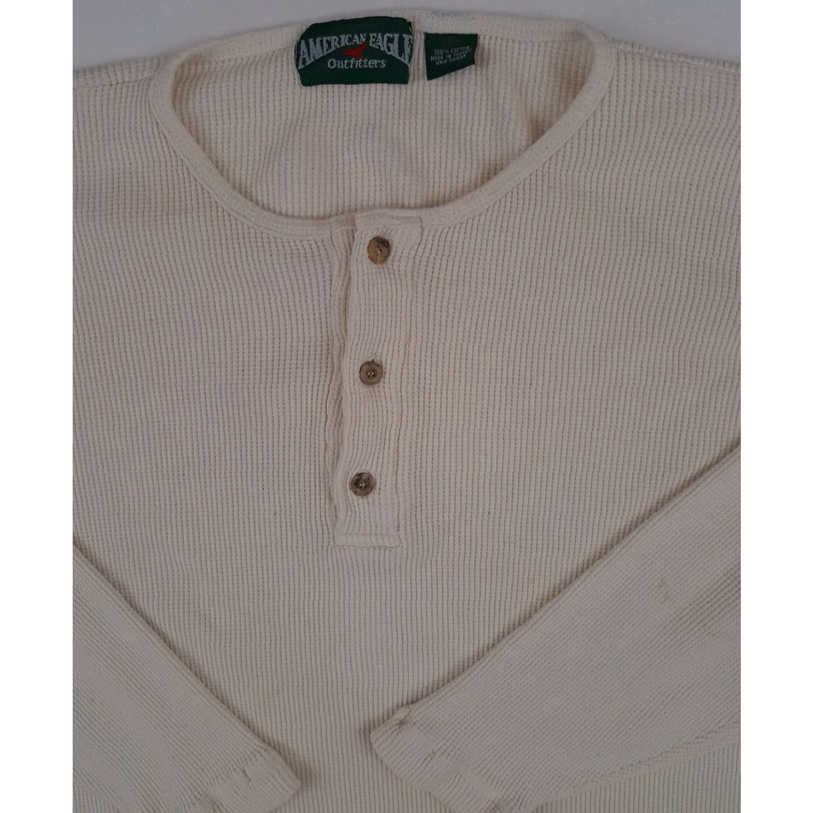 American Eagle Outfitters VINTAGE American Eagle Outfitters 1/4 Button Thermal Shirt White 2XL Men Long Sleeve Button-Up Size US XXL / EU 58 / 5 - 3 Thumbnail