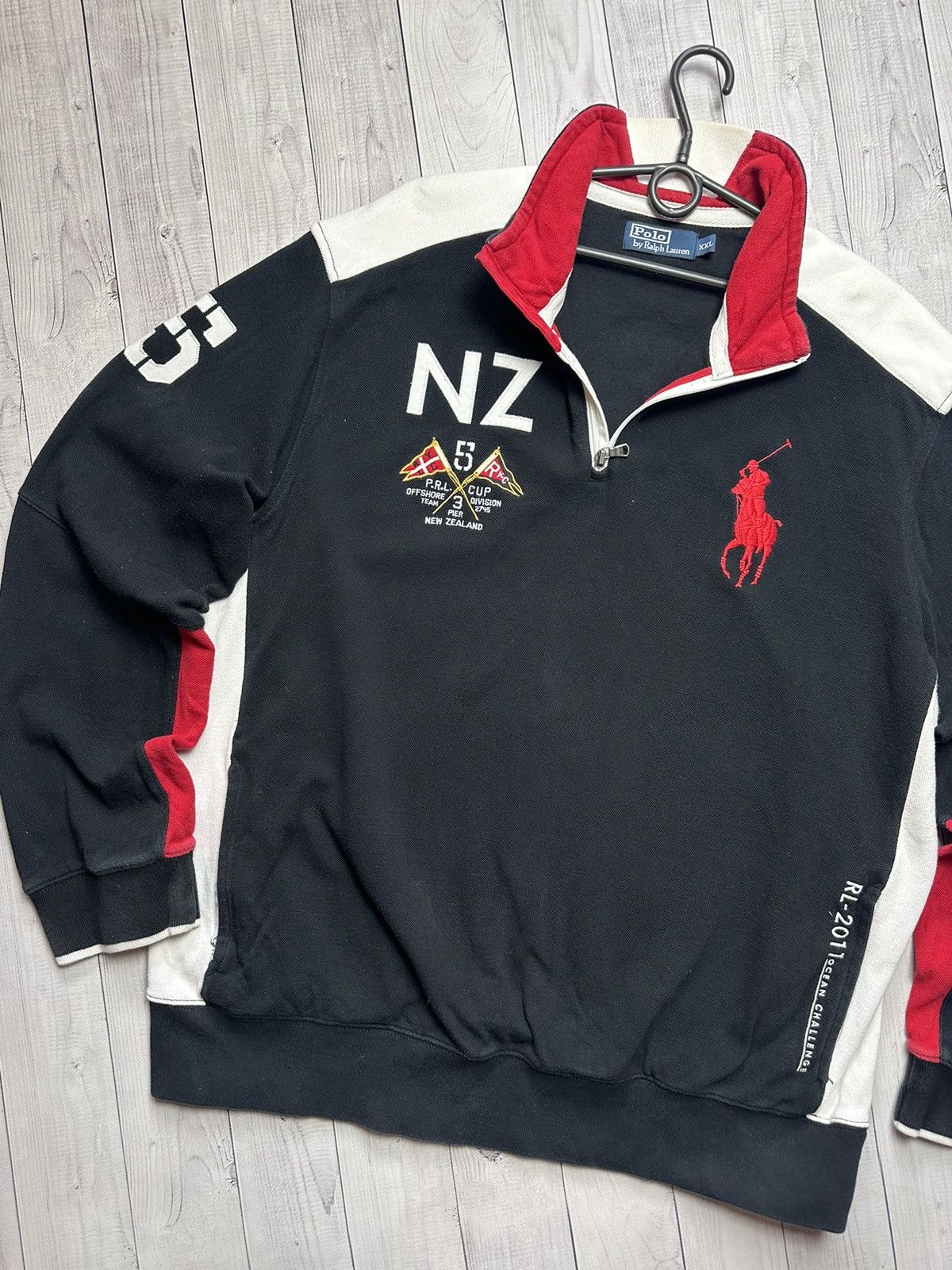 Vintage Vintage polo Ralph Lauren sweatshirt New Zealand zip 1/4 XXL Size US XXL / EU 58 / 5 - 3 Thumbnail
