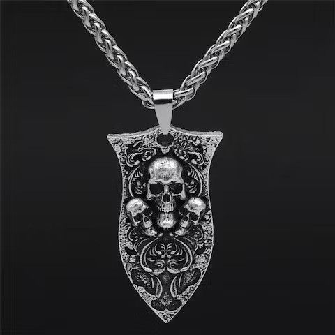 Jewelry Gothic Dark Style Skull Pendant Necklace Size ONE SIZE - 1 Thumbnail
