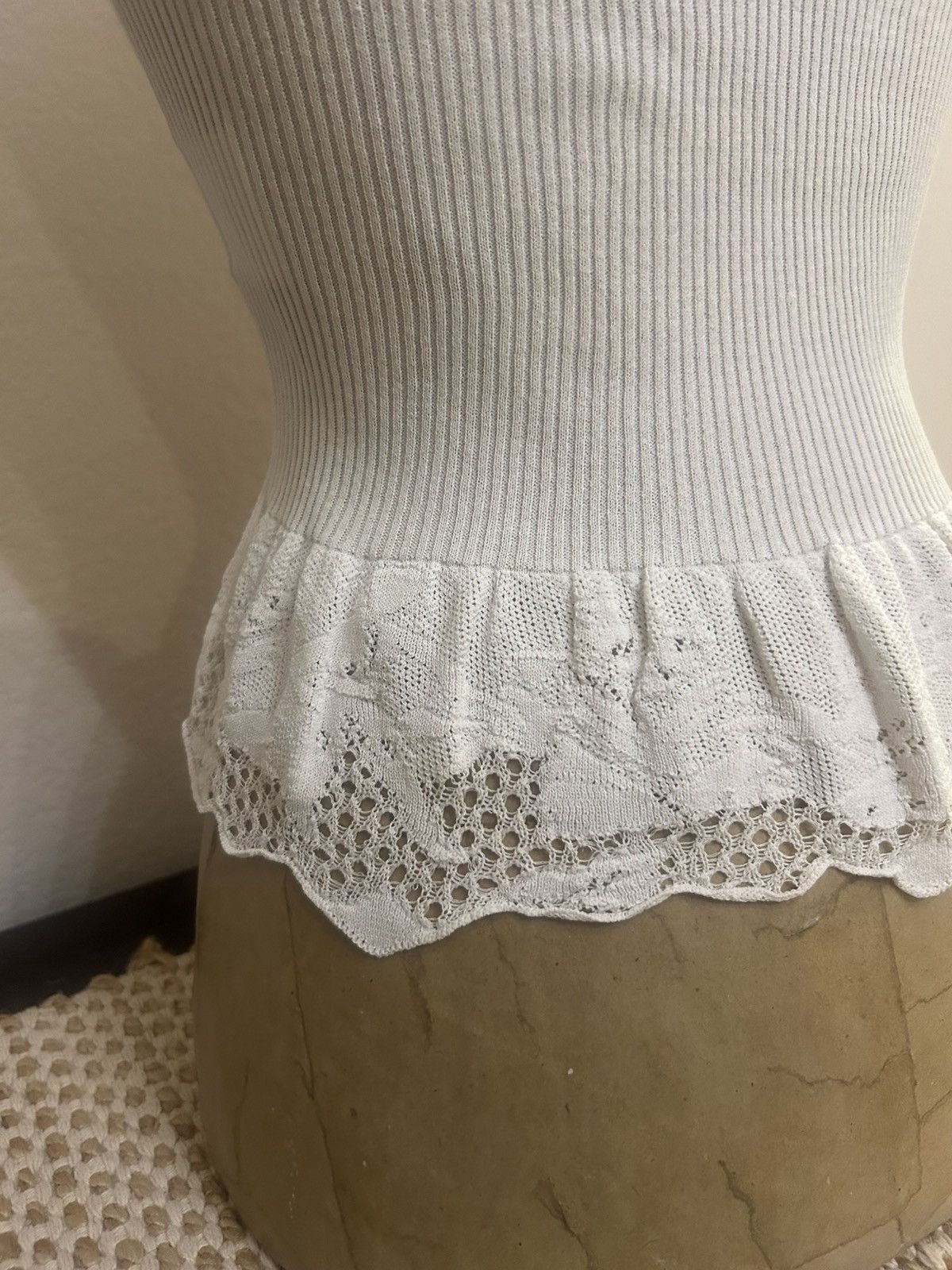 Chanel Vintage Womens CC Archive Chanel Lace Tank Top Y2K Size M / US 6-8 / IT 42-44 - 5 Thumbnail