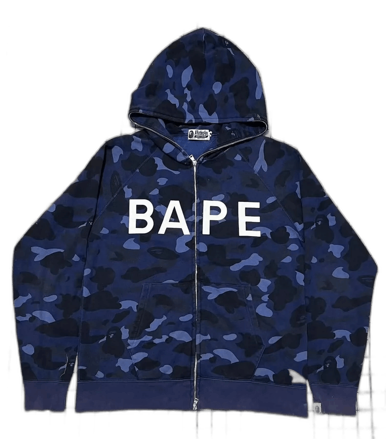 Bape BAPE Blue Camo Zip-Up Hoodie Size US L / EU 52-54 / 3 - 1 Thumbnail