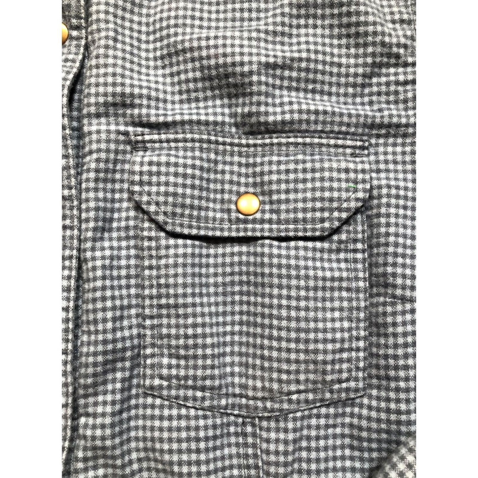 Vintage LL Bean Shirt Jacket Womens Medium Gray Blue Plaid Quilted Insulated Snap Front Size M / US 6-8 / IT 42-44 - 6 Thumbnail