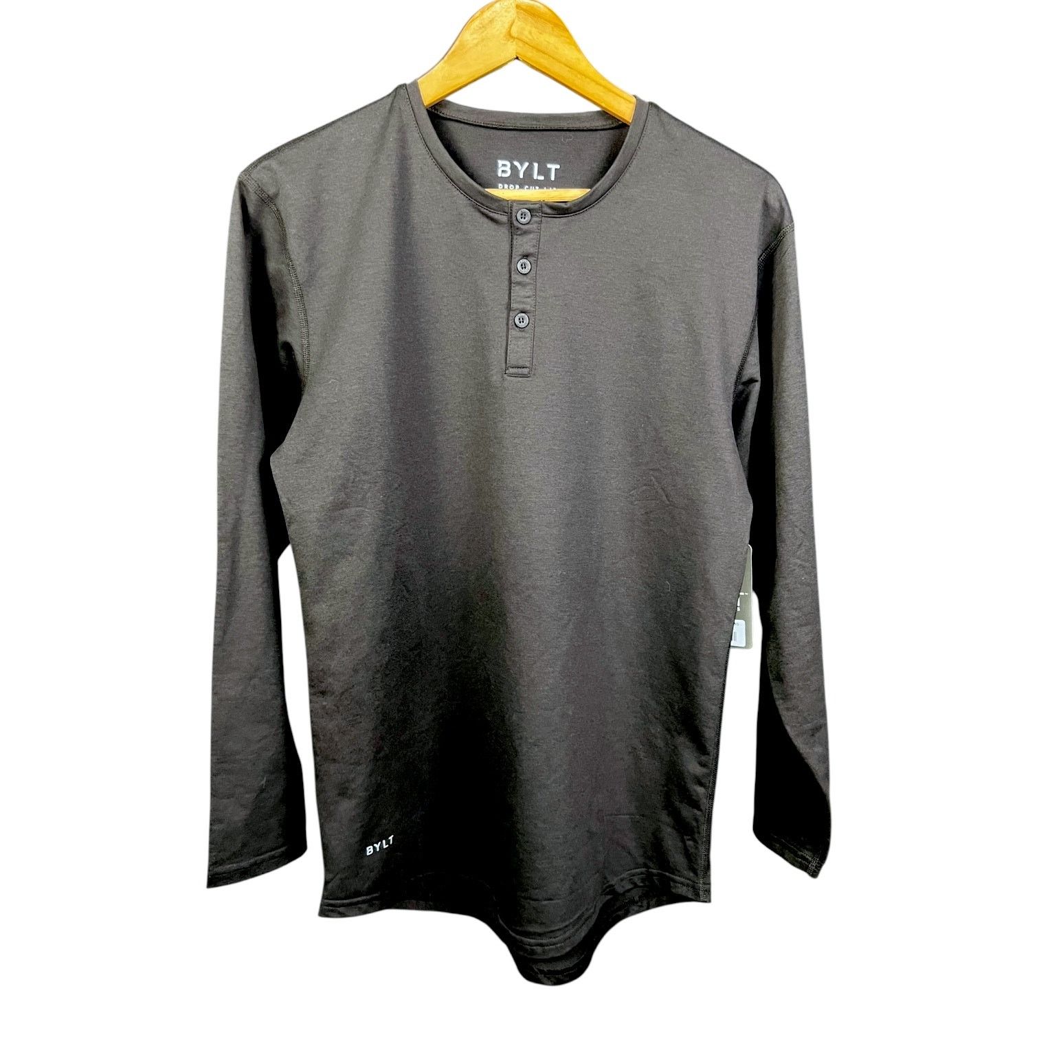 Gildan NWT BYLT Drop Cut Curved Hem L/S Henley - S - $50 Retail Size US S / EU 44-46 / 1 - 1 Thumbnail