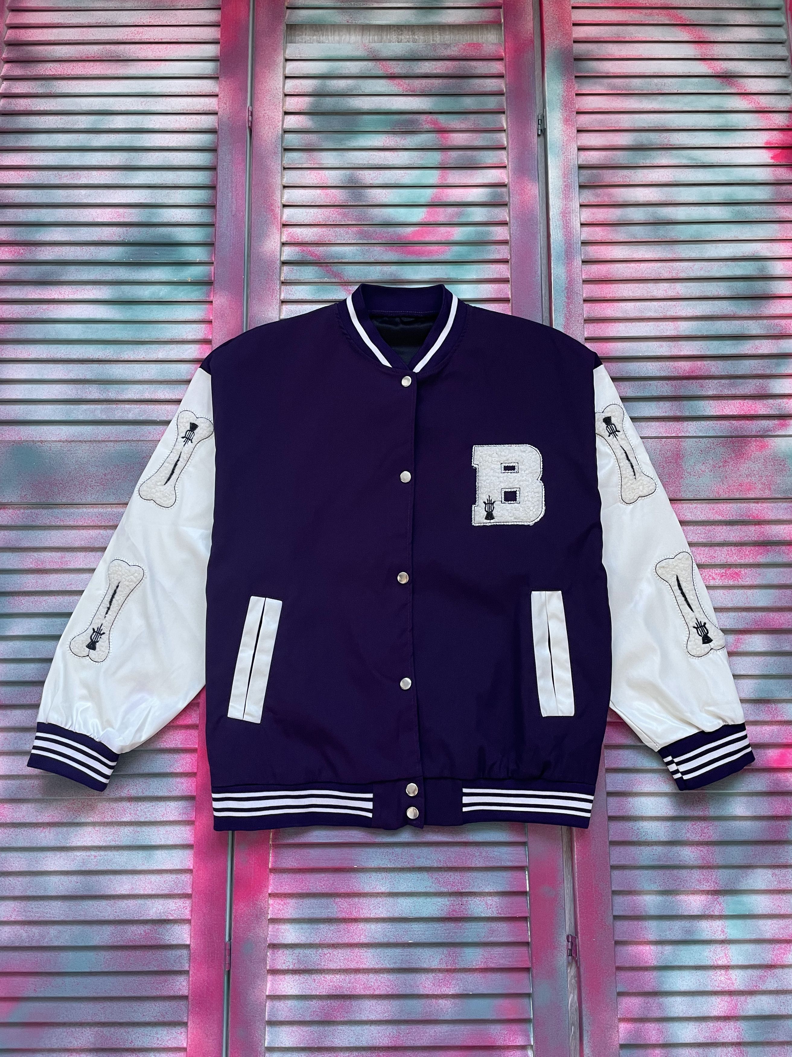 If Six Was Nine Vintage Y2K Bones American College Style Bomber Size US M / EU 48-50 / 2 - 1 Thumbnail