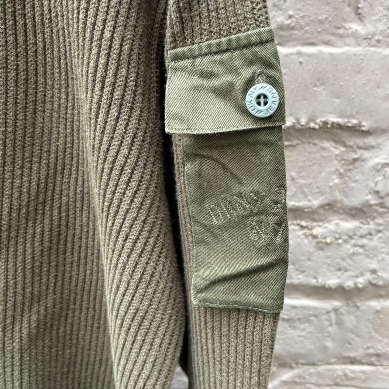 DKNY Early 2000s DKNY Green Military Cargo Pocket Ribbed Sweater Size US XL / EU 56 / 4 - 4 Thumbnail