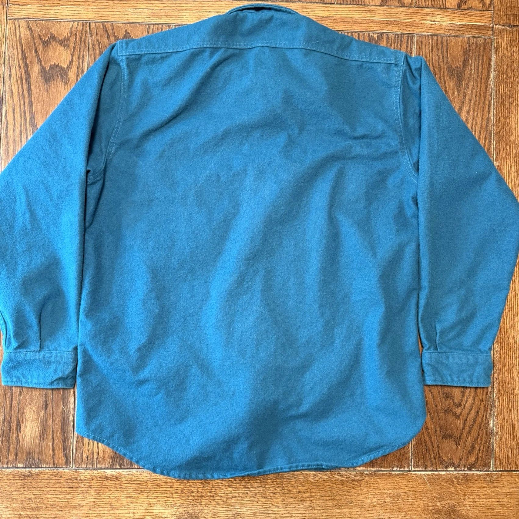Vintage VINTAGE Cabela's Flannel Shirt Mens Large Teal USA Made Blue Chamois Cloth Pockets Button-Up Heavyweight All Seasons Size US L / EU 52-54 / 3 - 3 Thumbnail