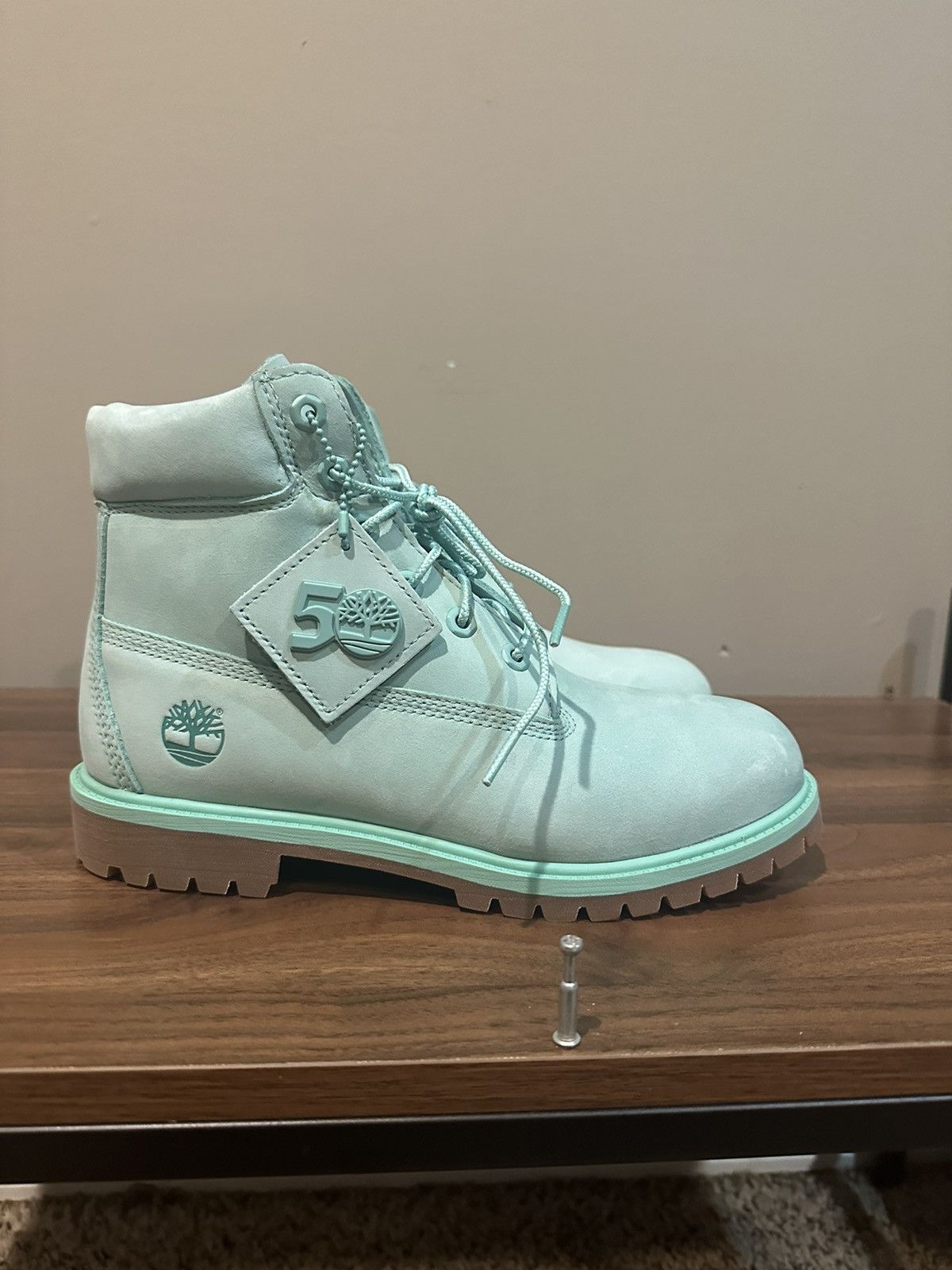 Mint green timberlands deals