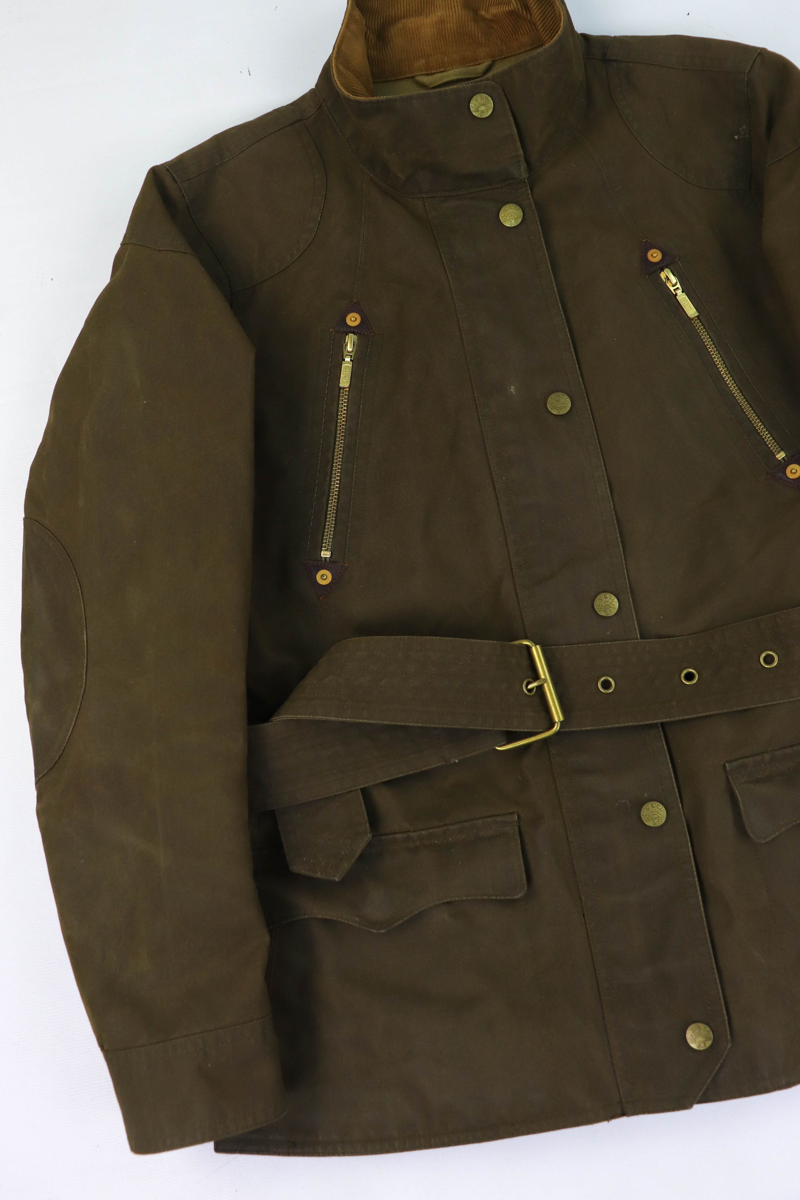 Levi's Women's Levi's Olive Green Waxed Belted Jacket Size M / US 6-8 / IT 42-44 - 4 Thumbnail