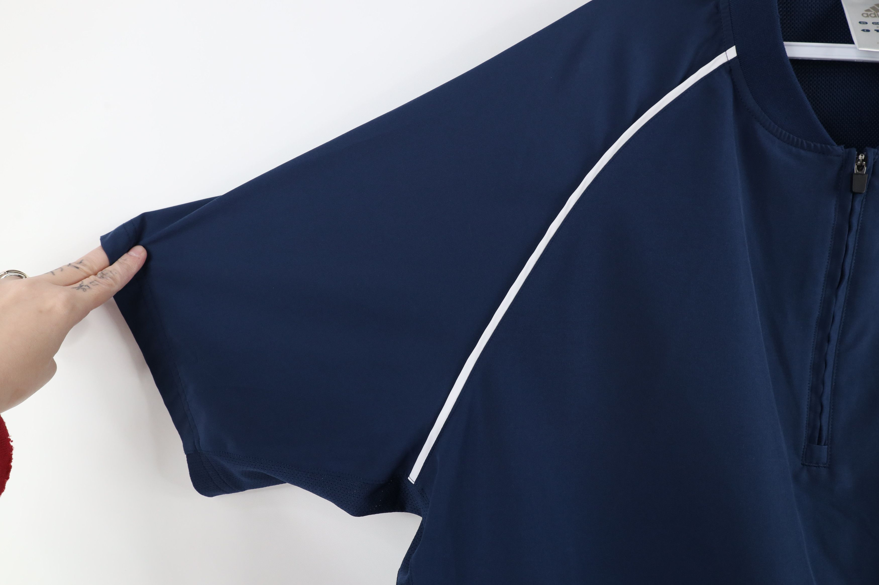 Adidas × Vintage Vintage Adidas Short Sleeve Half Zip Pullover Jacket Blue Size US XL / EU 56 / 4 - 6 Thumbnail
