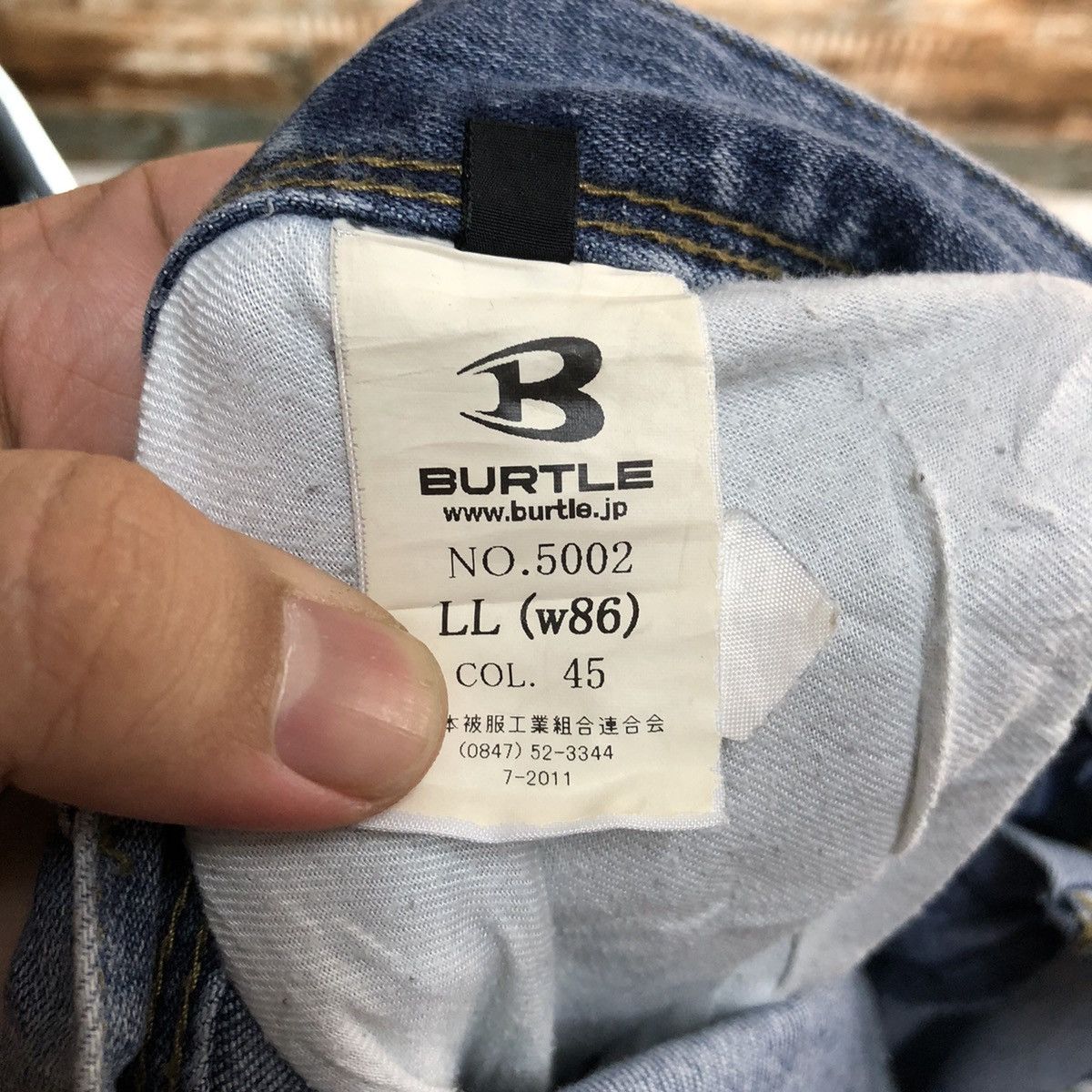 Japanese Brand Burtle Blue faded Multipocket ripped Denim Pants #A2146 Size US 33 - 24 Thumbnail