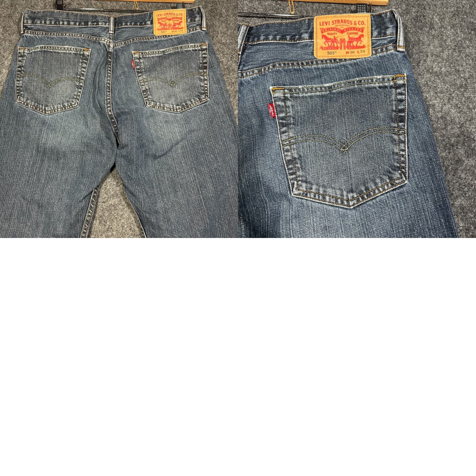Levi's Levi's 505 Jeans Mens 36 Regular Cotton Denim Straight 5-Pocket Logo Blue Jeans Modern Classic Mens Size US 36 / EU 52 - 8 Thumbnail