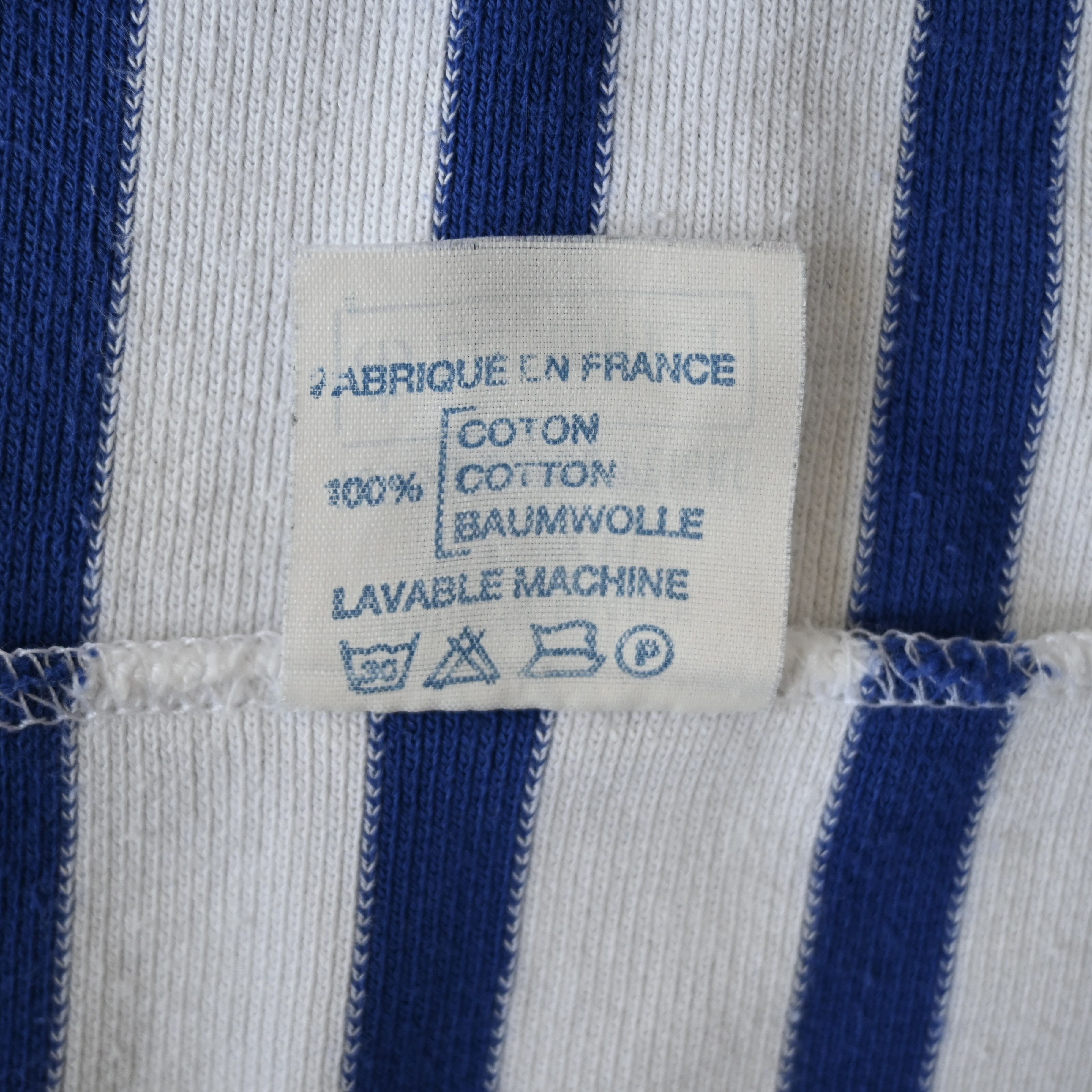 Vintage VTG 1990s Le Minor cotton sailor shirt, striped, T.5/XXL Size US XXL / EU 58 / 5 - 14 Thumbnail