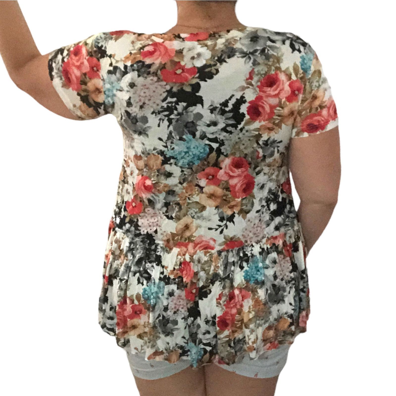 Other Agnes & Dora Soft Floral Relaxed Ruffle Hem Short Sleeve Top Size S / US 4 / IT 40 - 7 Thumbnail
