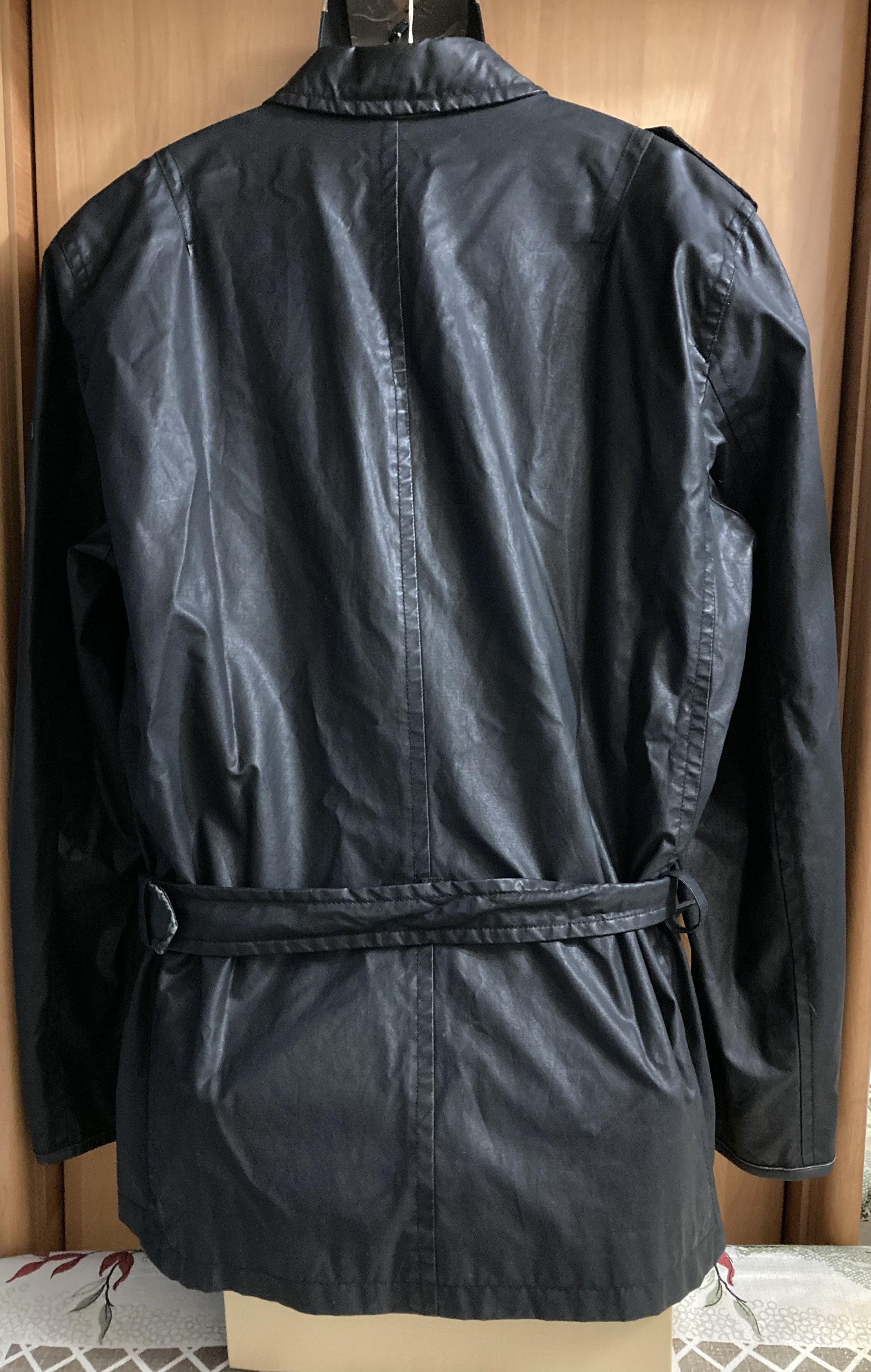 Strellson × Vintage STRELLSON Vintage Black Waxed Denim Light Jacket Size US L / EU 52-54 / 3 - 4 Thumbnail