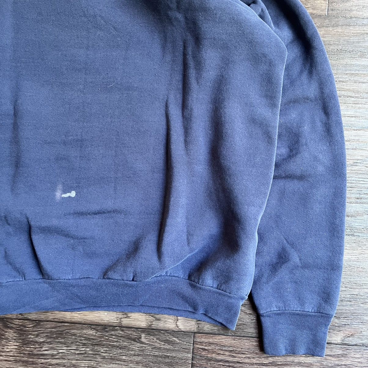 Fruit Of The Loom Sunfaded Blue Raglan Crewneck 1990s Trashed/Stains Size US XL / EU 56 / 4 - 6 Thumbnail