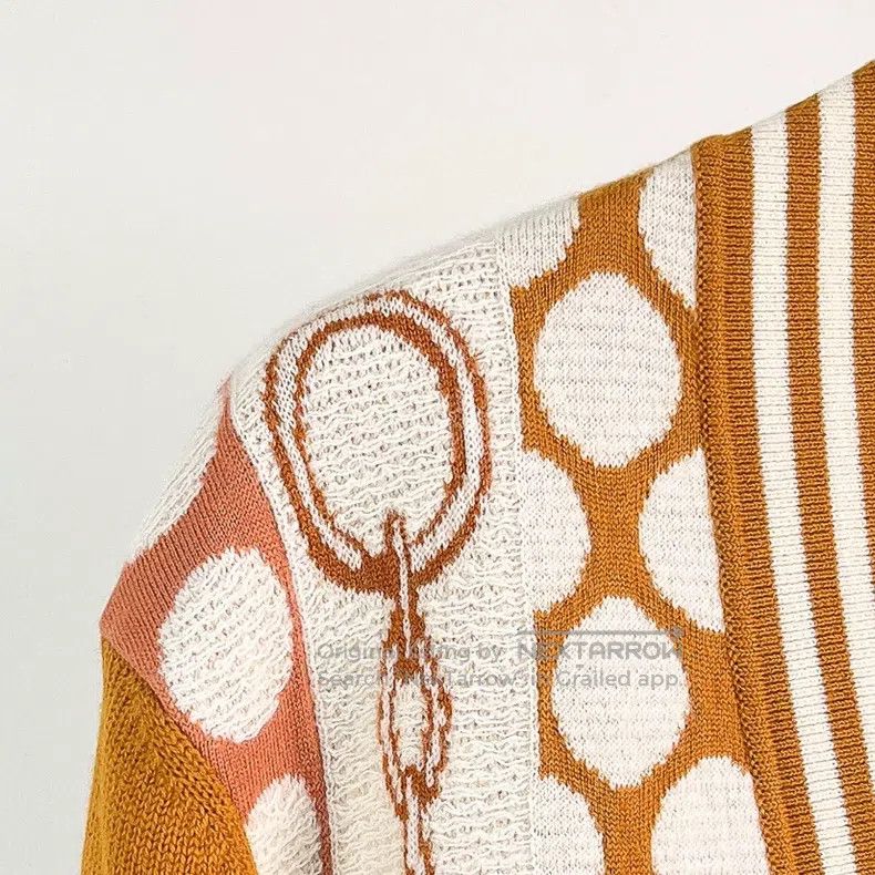 Hermes Hermes Orange Polka Dot Wool Cardigan Jacket Size XS / US 0-2 / IT 36-38 - 4 Thumbnail