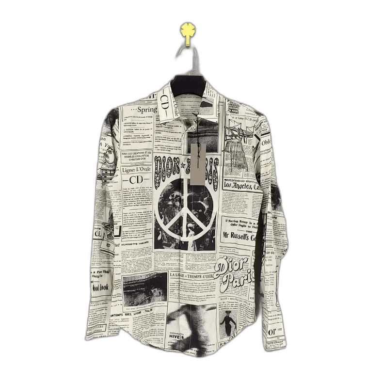 Dior Dior x ERL newspaper print shirt Size US S / EU 44-46 / 1 - 1 Thumbnail