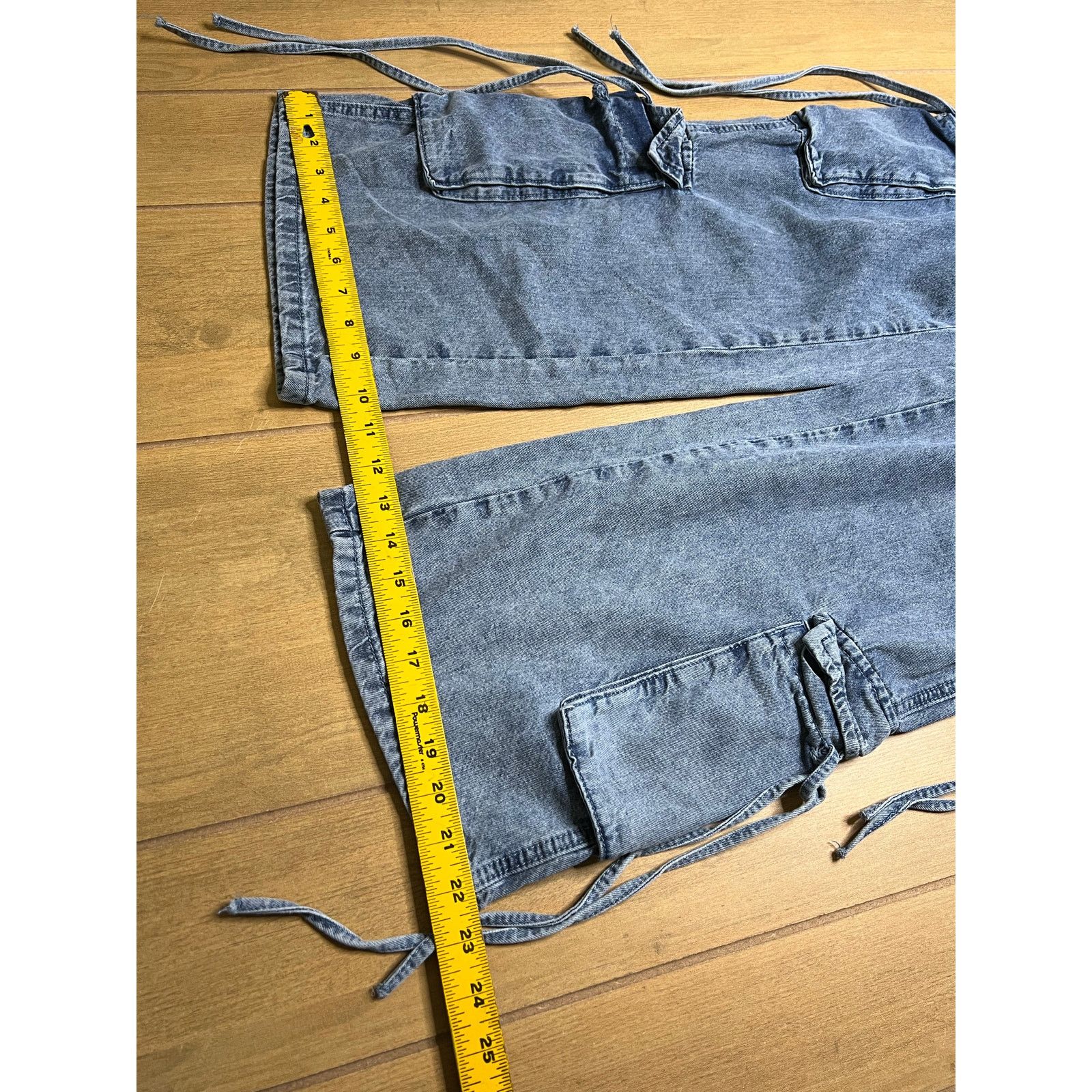 Vintage Simple Society Womens Cargo Jeans Wide Leg Y2K Baggy 5/27 Size 27" / US 4 / IT 40 - 8 Thumbnail