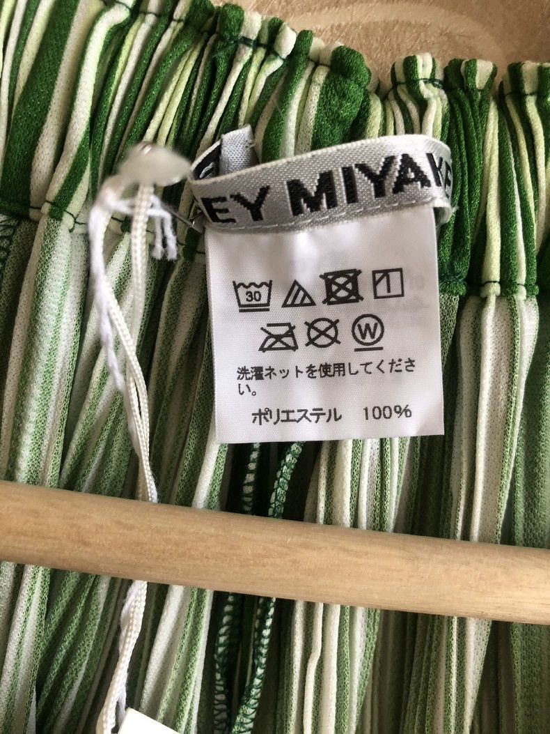 Issey Miyake Issey Miyake size:2 Green vertical striped pleated radish Size 22" - 3 Thumbnail