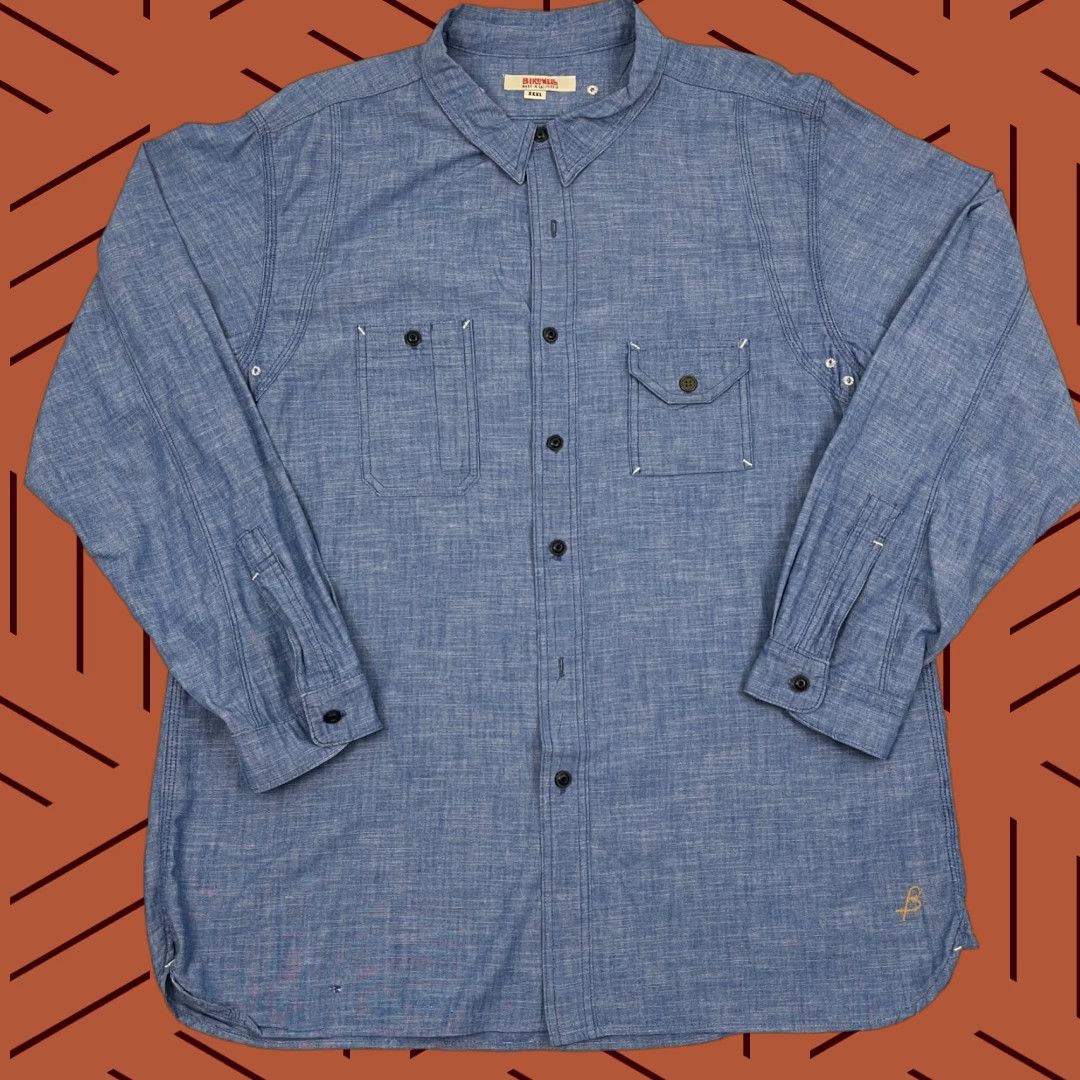 Vintage VINTAGE Birdwell Beach Britches Shirt Mens 3XL Blue Chambray Button-Up Work Vented Button Up Size US XXL / EU 58 / 5 - 1 Thumbnail