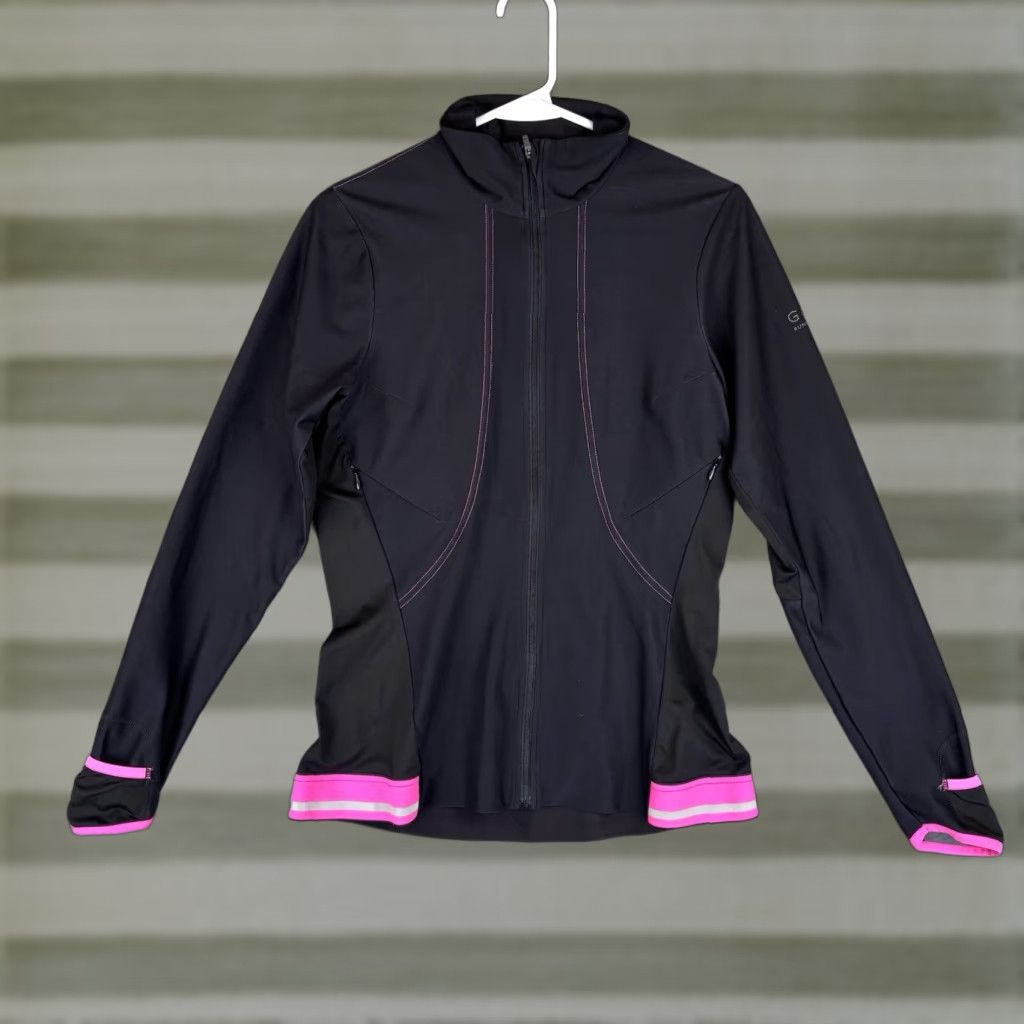 Vintage GORE RUNNING WEAR Jacket Women M Black Pink Wind Stopper Soft Shell Pockets Track Jacket Size M / US 6-8 / IT 42-44 - 1 Thumbnail