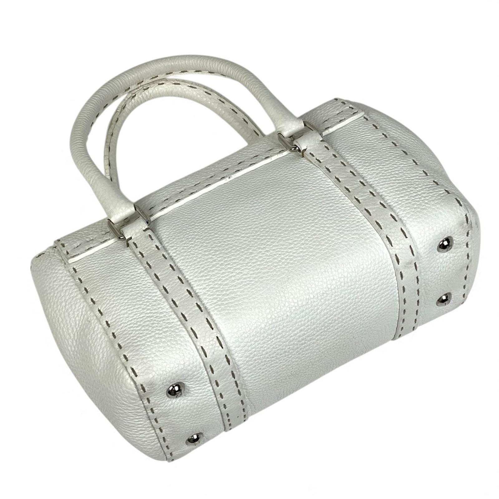 Fendi Fendi - White Leather Selleria Satchel Bag Size ONE SIZE - 7 Thumbnail
