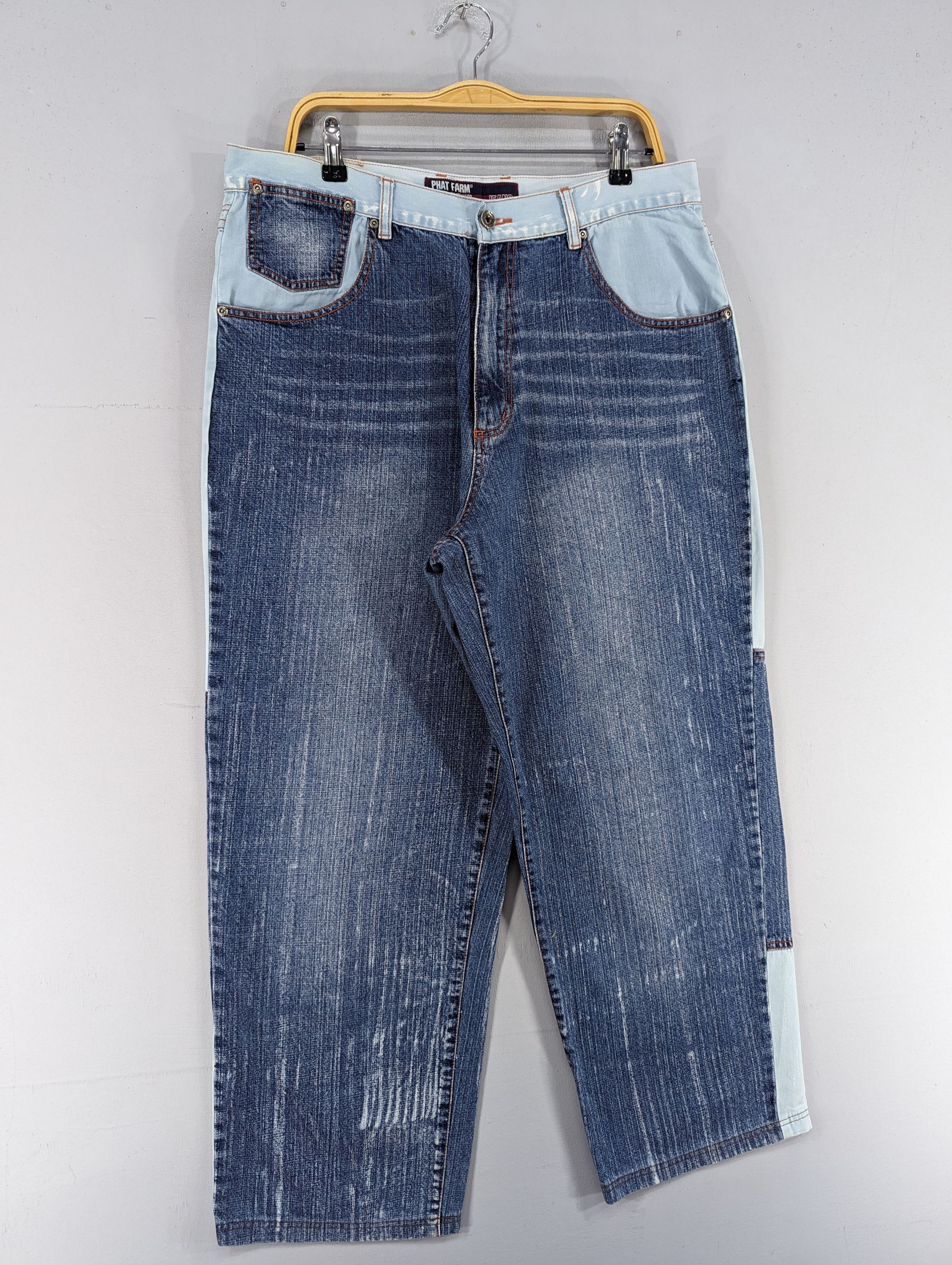 Phat Farm Vintage Phat Farm Patchwork Baggy Style Jeans Size US 36 / EU 52 - 10 Thumbnail