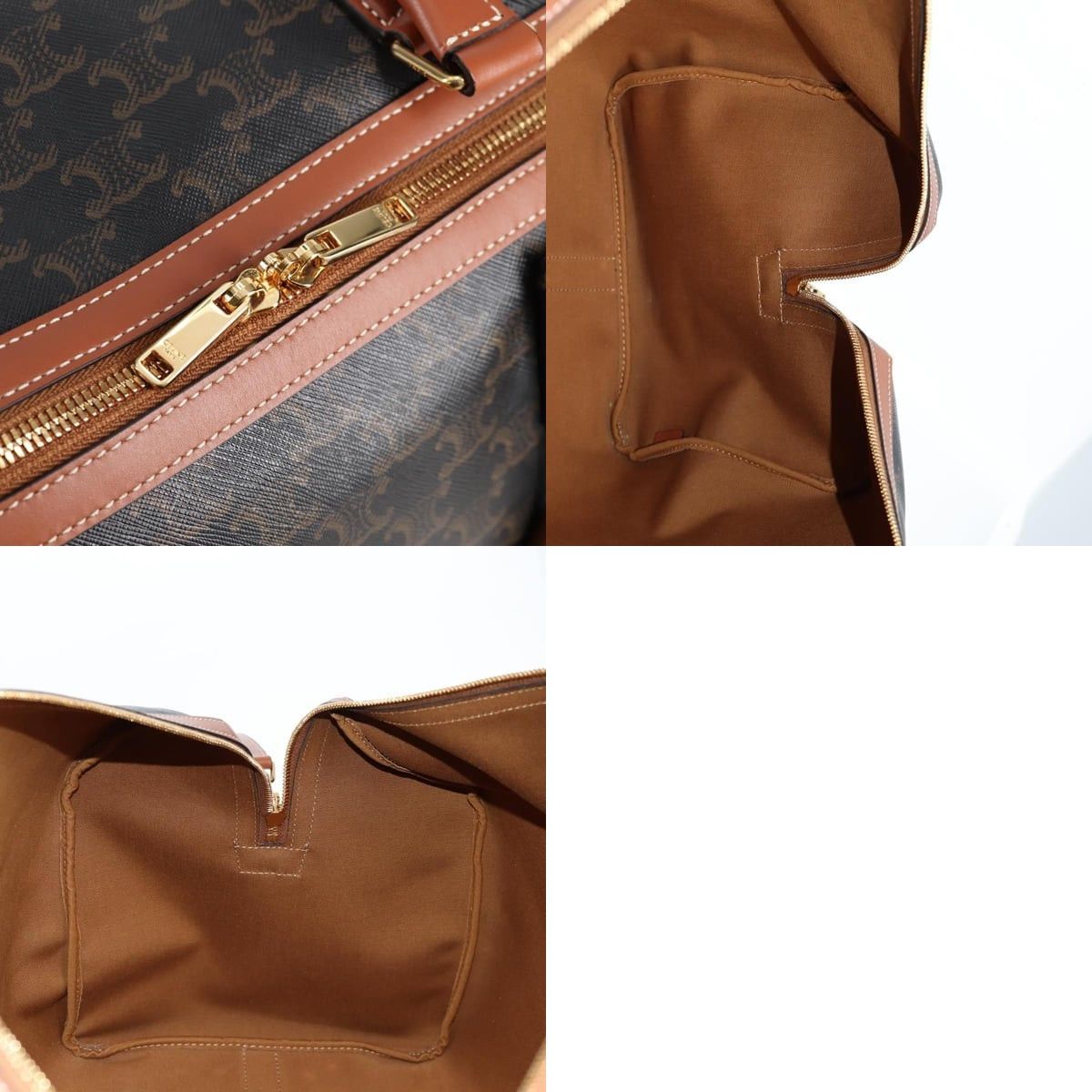 Celine CELINE Triomphe Boston Bag Pvc Leather Black Gold Size ONE SIZE - 13 Thumbnail