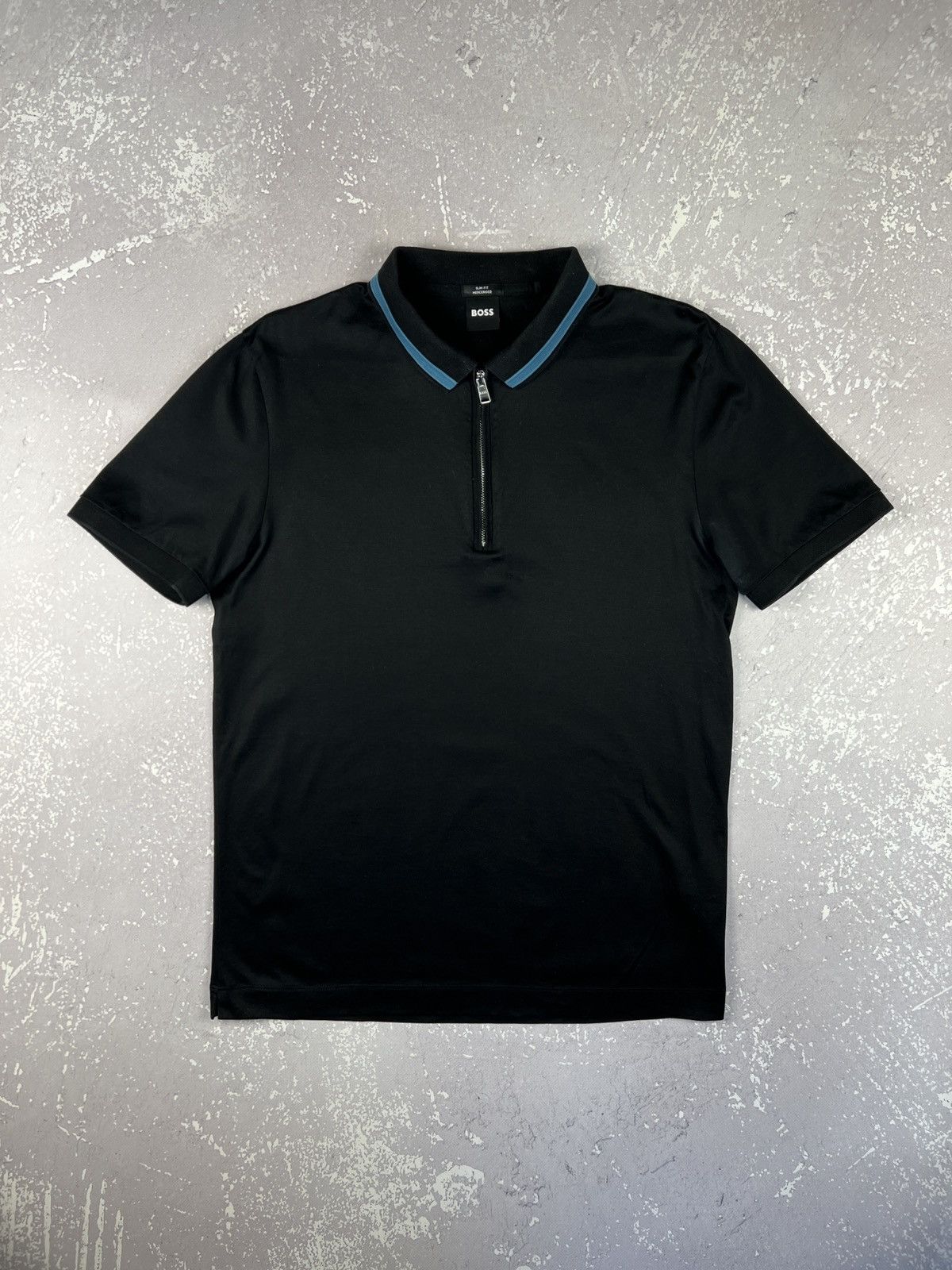 Hugo Boss Hugo Boss Slim Fit Zip Cotton Polo Shirt Mens Medium Size US M / EU 48-50 / 2 - 1 Thumbnail