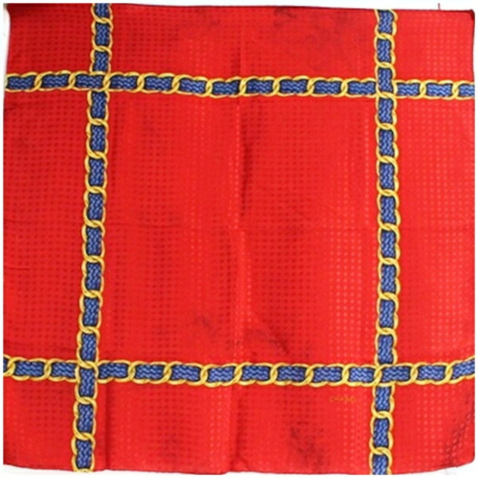 Chanel Silk Scarf/Muffler Red CHAN58412EL Women's